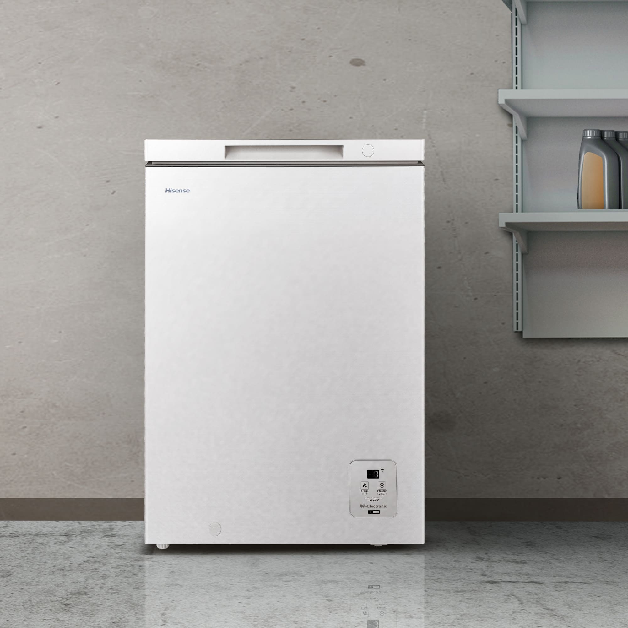 Hisense - FT100N1AWDL – Arcón Congelador, Clase D, Capacidad 97L, Color Blanco