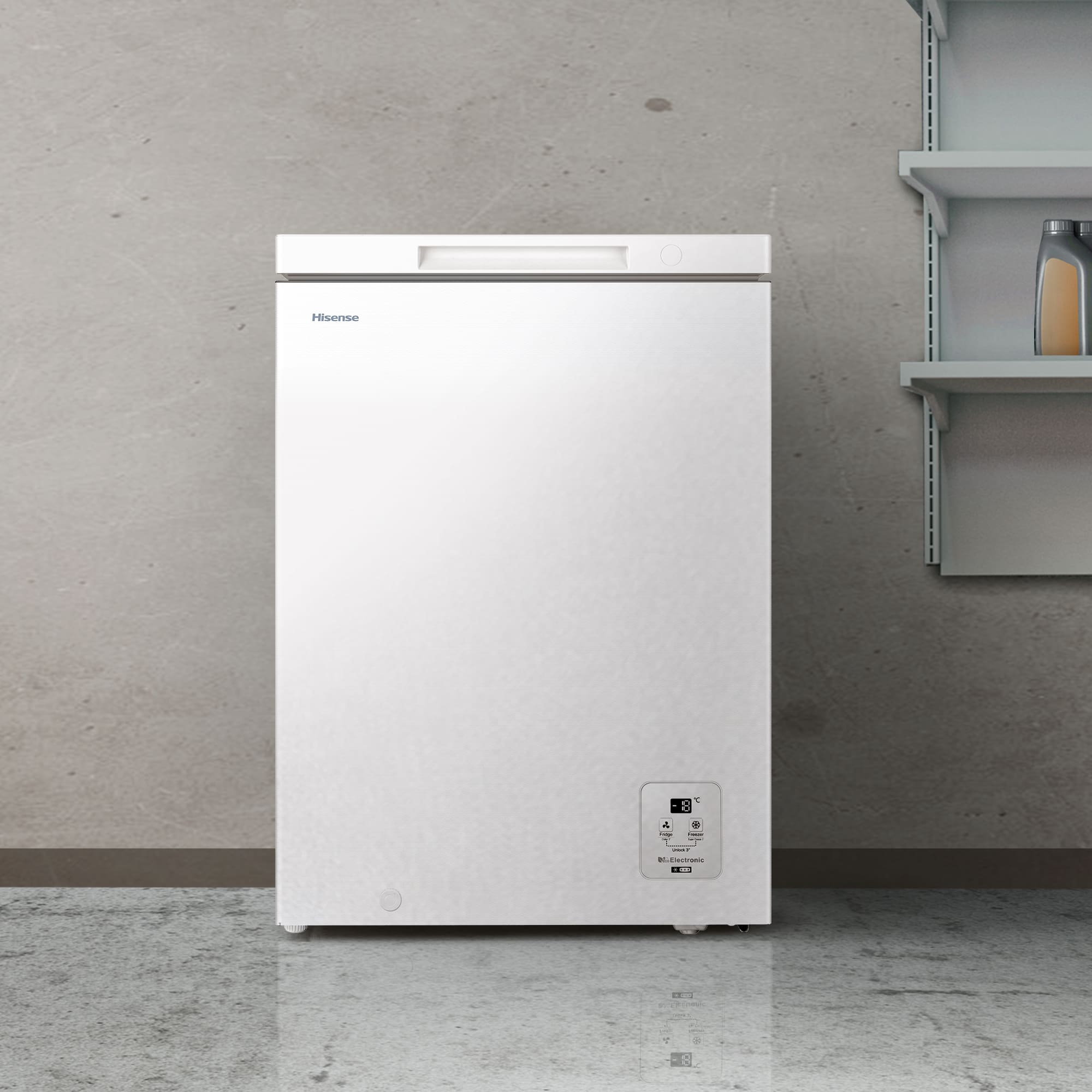 Hisense - FT145N1AWDL – Arcón Congelador, Clase D, Capacidad 141L, Color Blanco