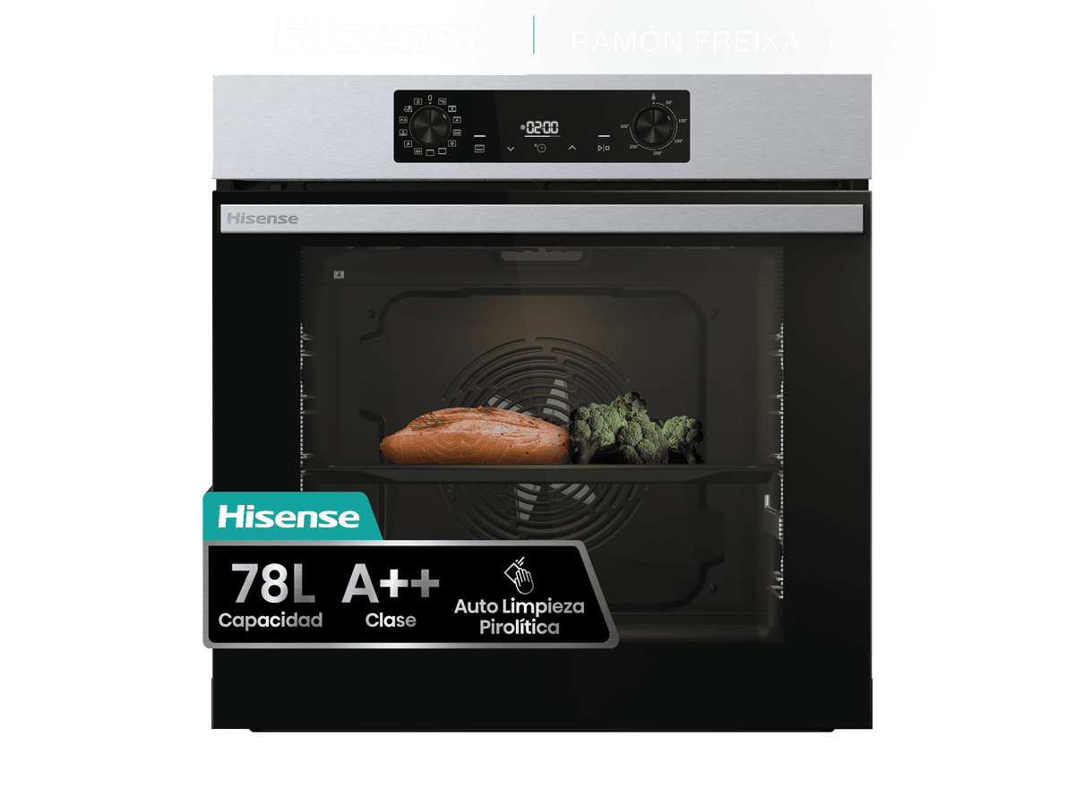 Hisense - BI64223EPX – Horno Pirolítico, Clase A++, Capacidad 78L, Color Inox, , 