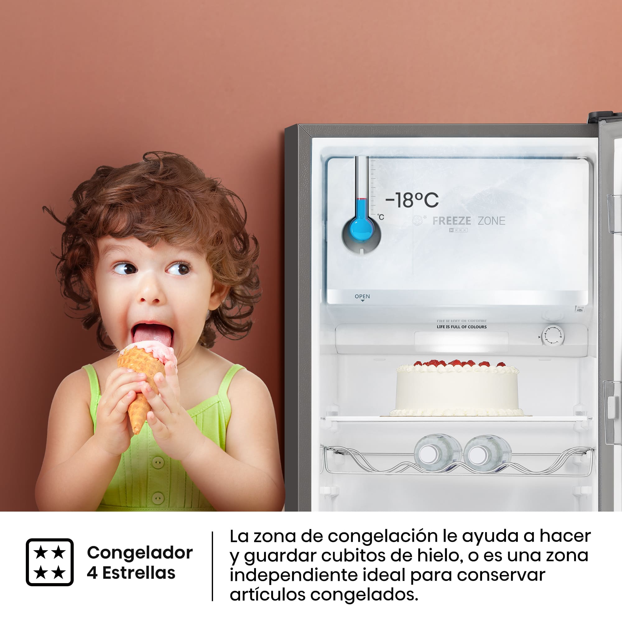 Hisense - RR220D4BDE – 1 Puerta De Libre Instalación, Clase E, Capacidad 165L, Color Inox
