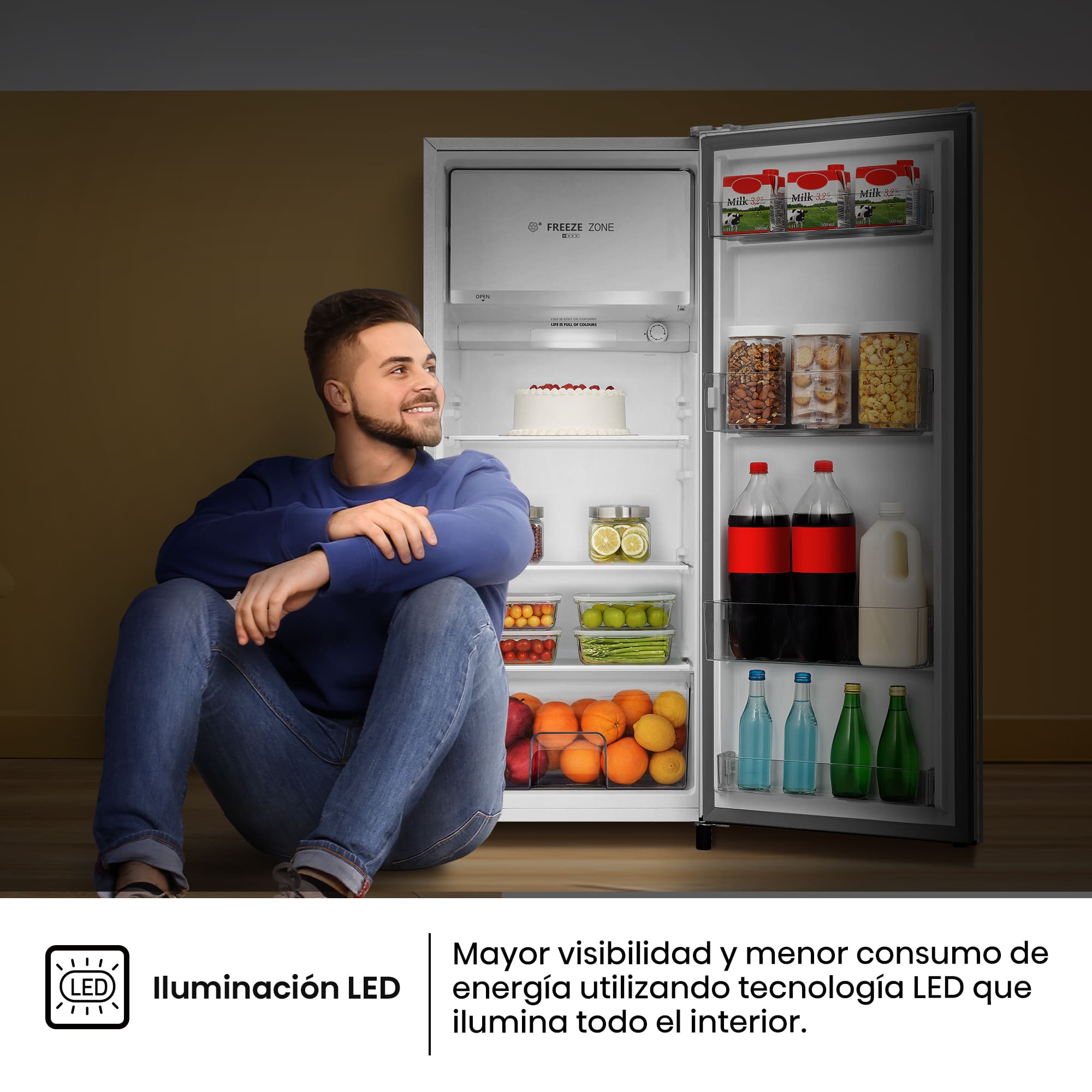 Hisense - RR220D4BWE – Frigorífico 1 Puerta De Libre Instalación, Clase E, Capacidad 165L, Color Blanco