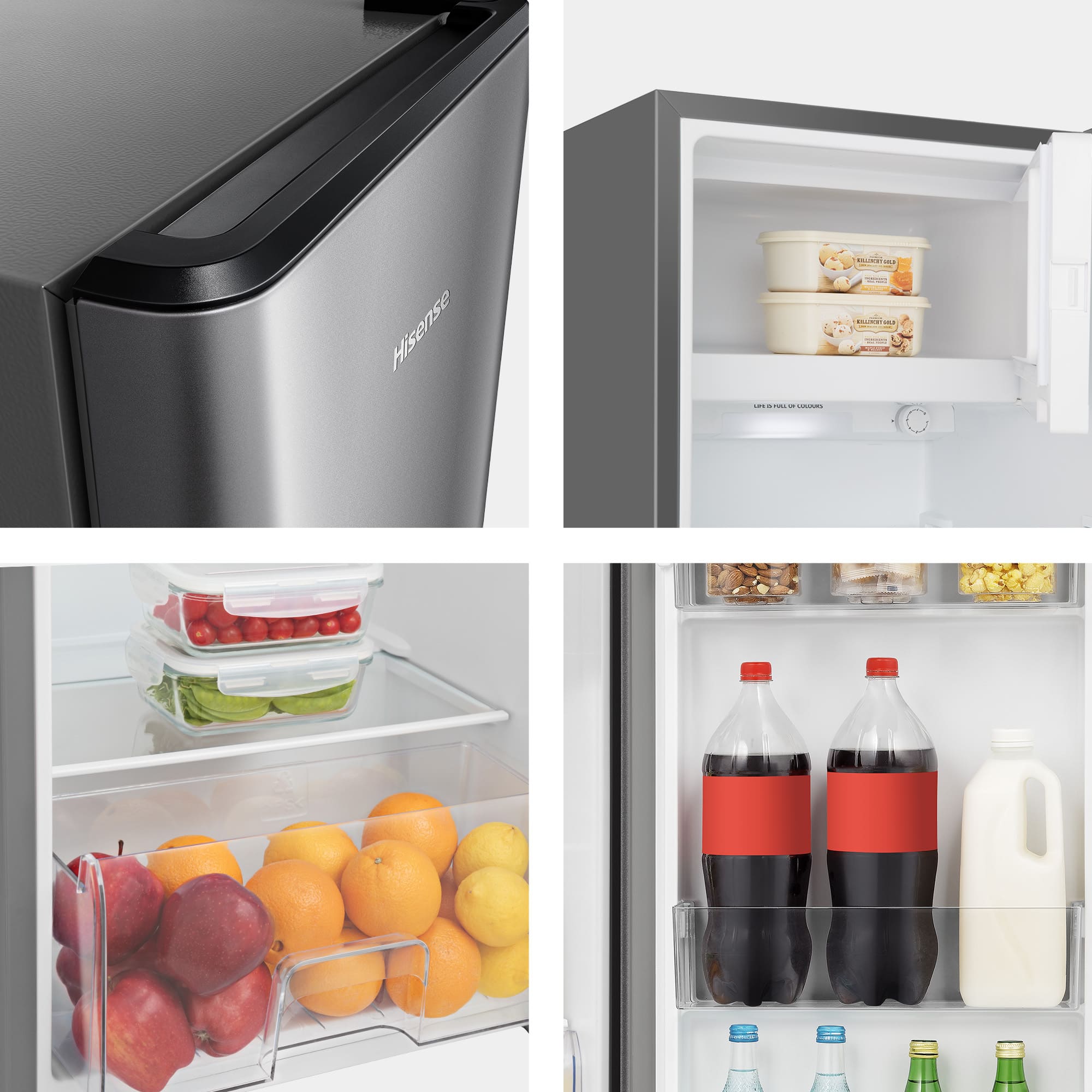 Hisense - RR220D4BDE – 1 Puerta De Libre Instalación, Clase E, Capacidad 165L, Color Inox