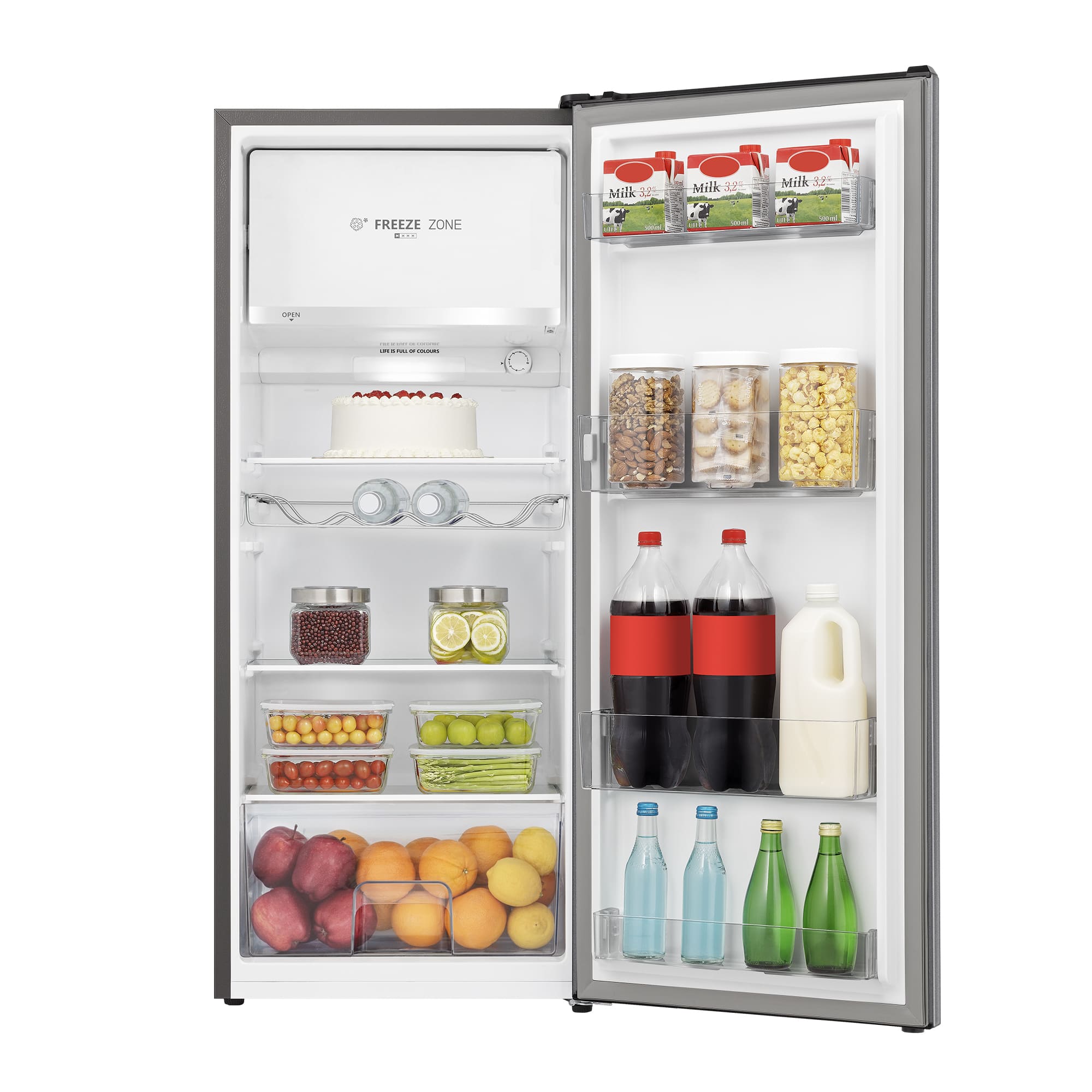 Hisense - RR220D4BDE – 1 Puerta De Libre Instalación, Clase E, Capacidad 165L, Color Inox