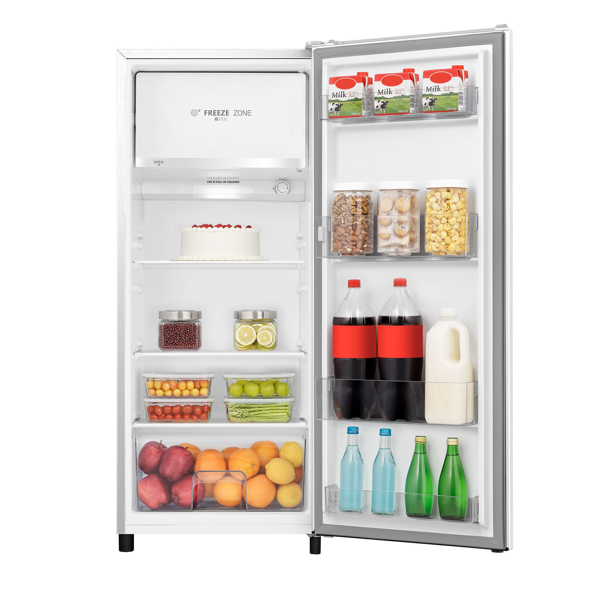 Hisense - RR220D4BWE – Frigorífico 1 Puerta De Libre Instalación, Clase E, Capacidad 165L, Color Blanco