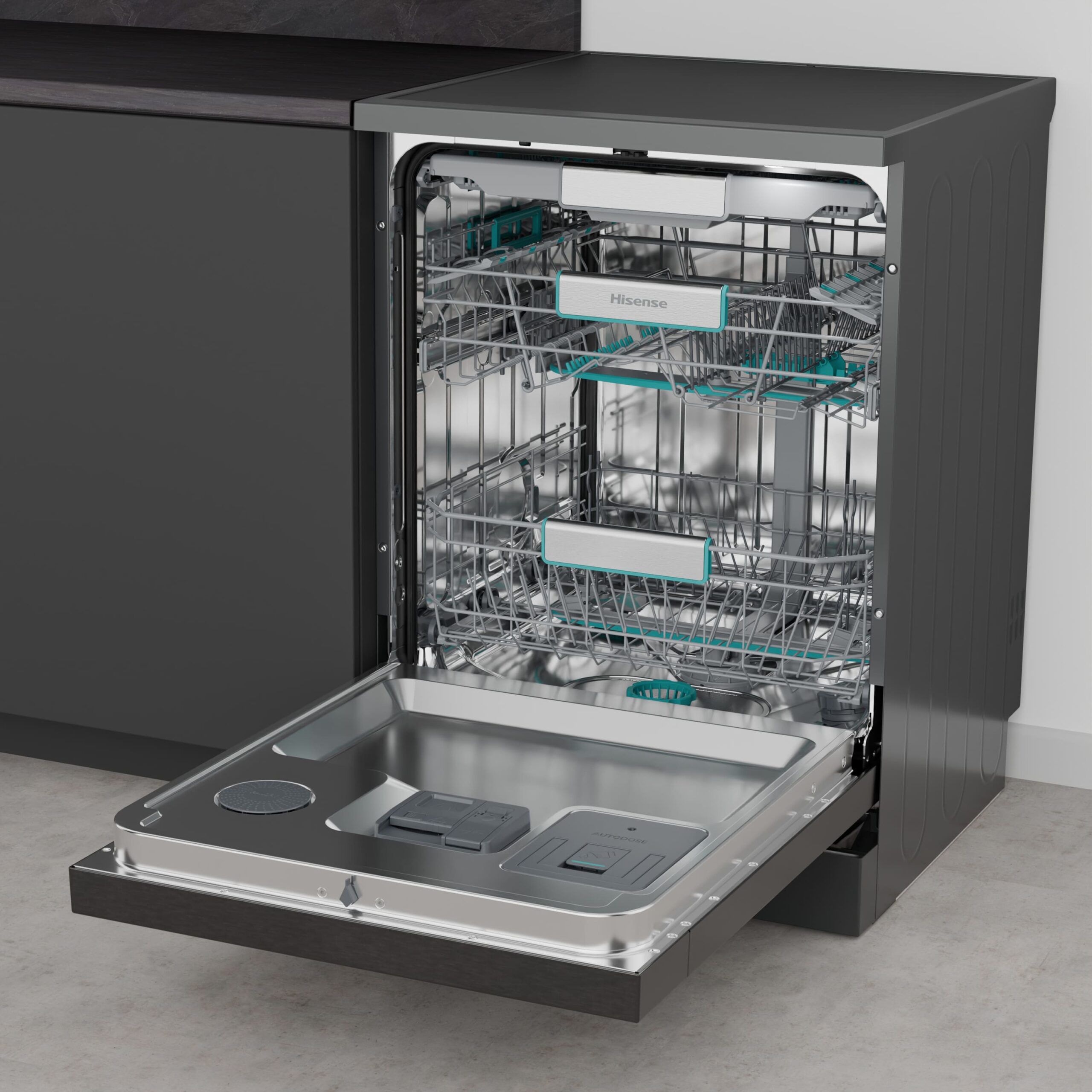 Hisense - HS693A90ADBX – Lavavajillas 60Cm De Libre Instalación, Clase A, Capacidad 16 Serv., Color Inox