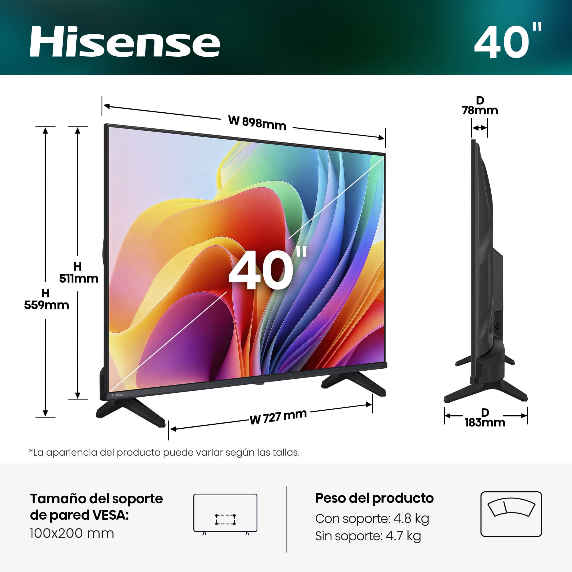 Hisense - Serie A4 Smart TV Hisense 40A4S
