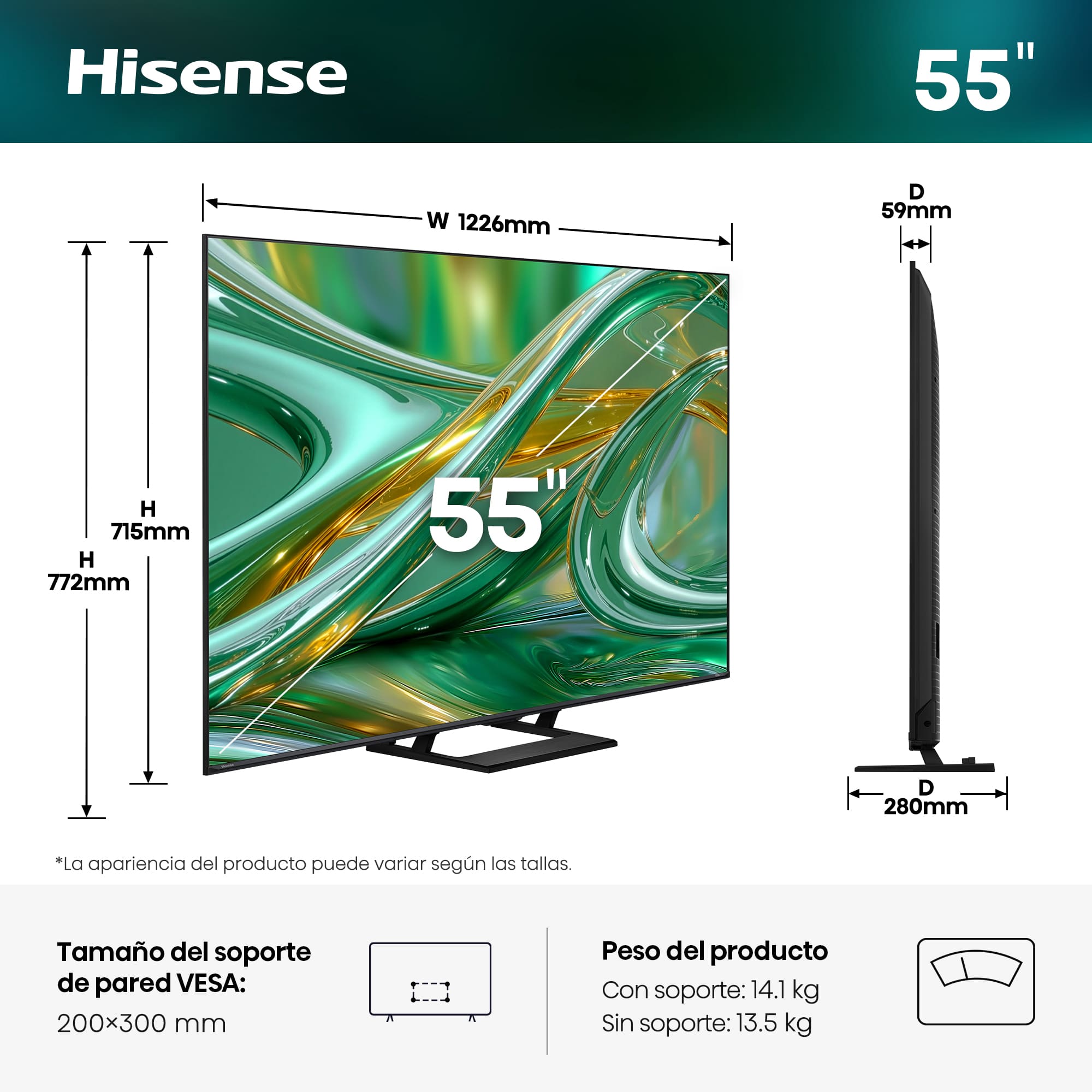 Hisense - Serie E8 MiniLED TV Hisense 55E8S