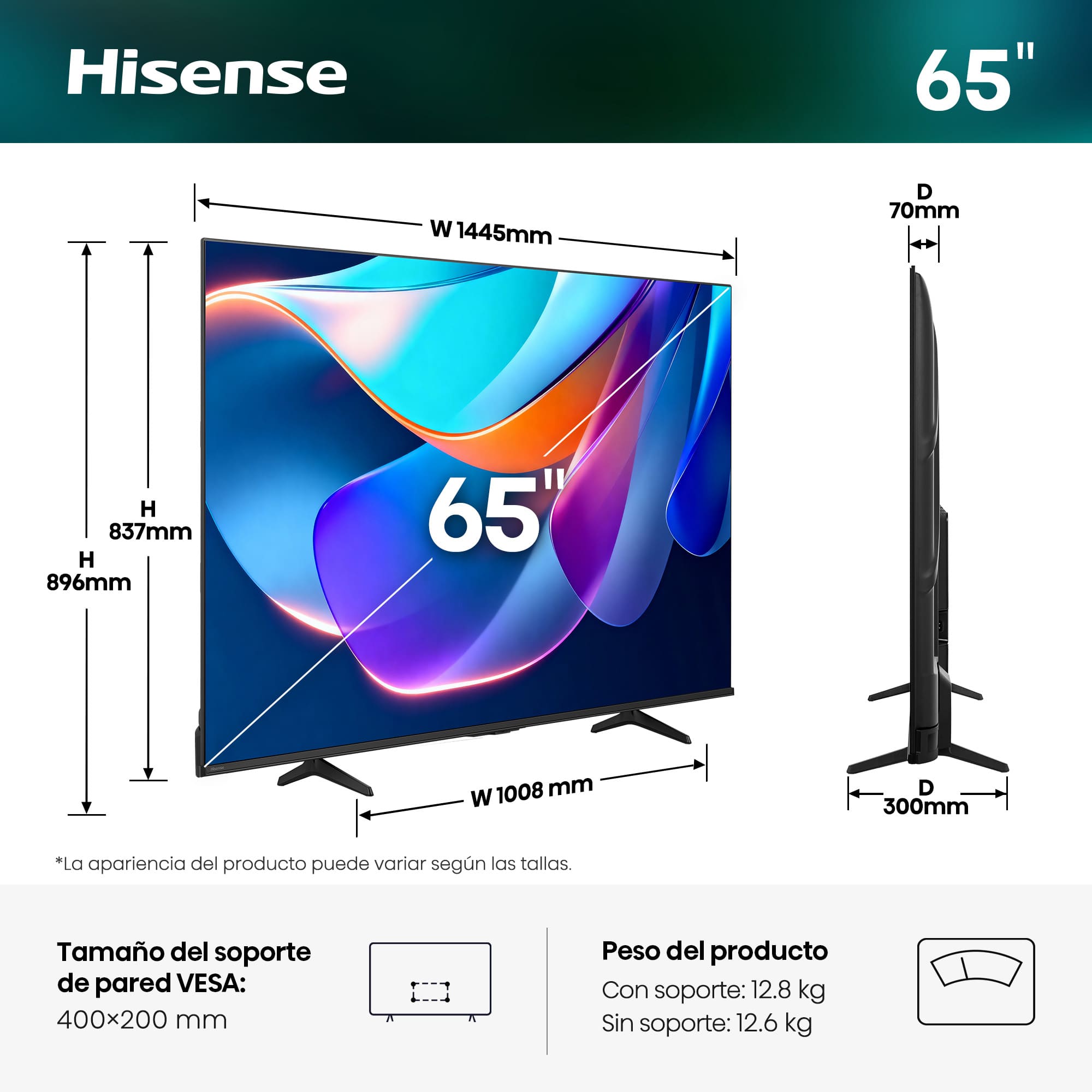 Hisense - Serie A6 UHD 4K Hisense TV 65A6S