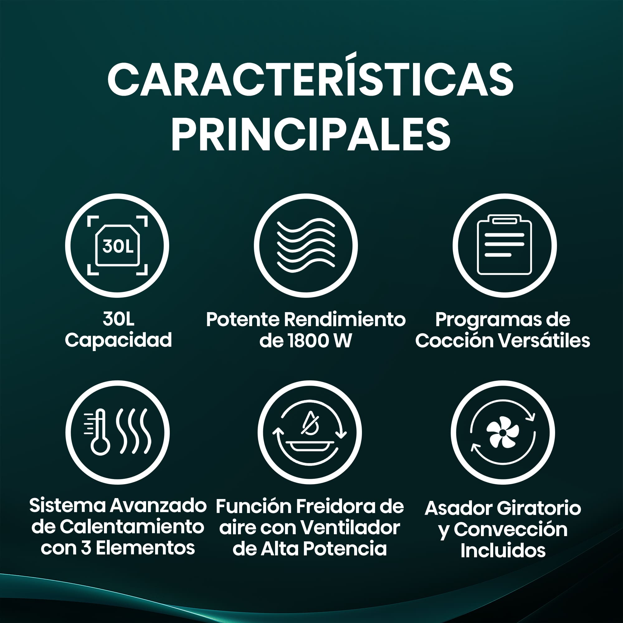 Hisense - Mini Horno Air Fryer Hisense HOM30AF