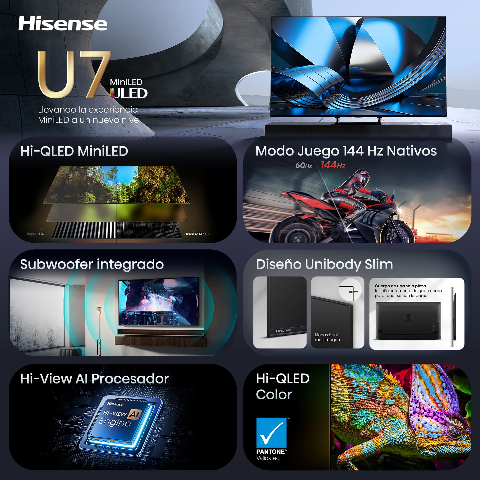 Hisense - Serie U7SE MiniLED TV Hisense 85U7SE
