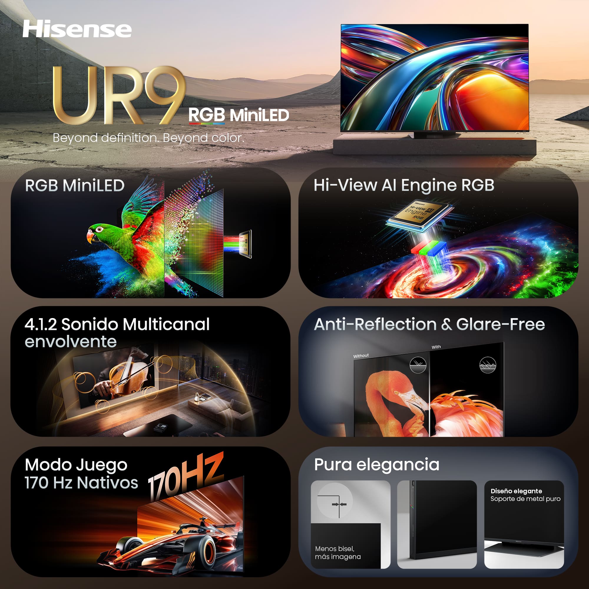 Hisense - Serie UR9 RGB MiniLED TV Hisense 65UR9S