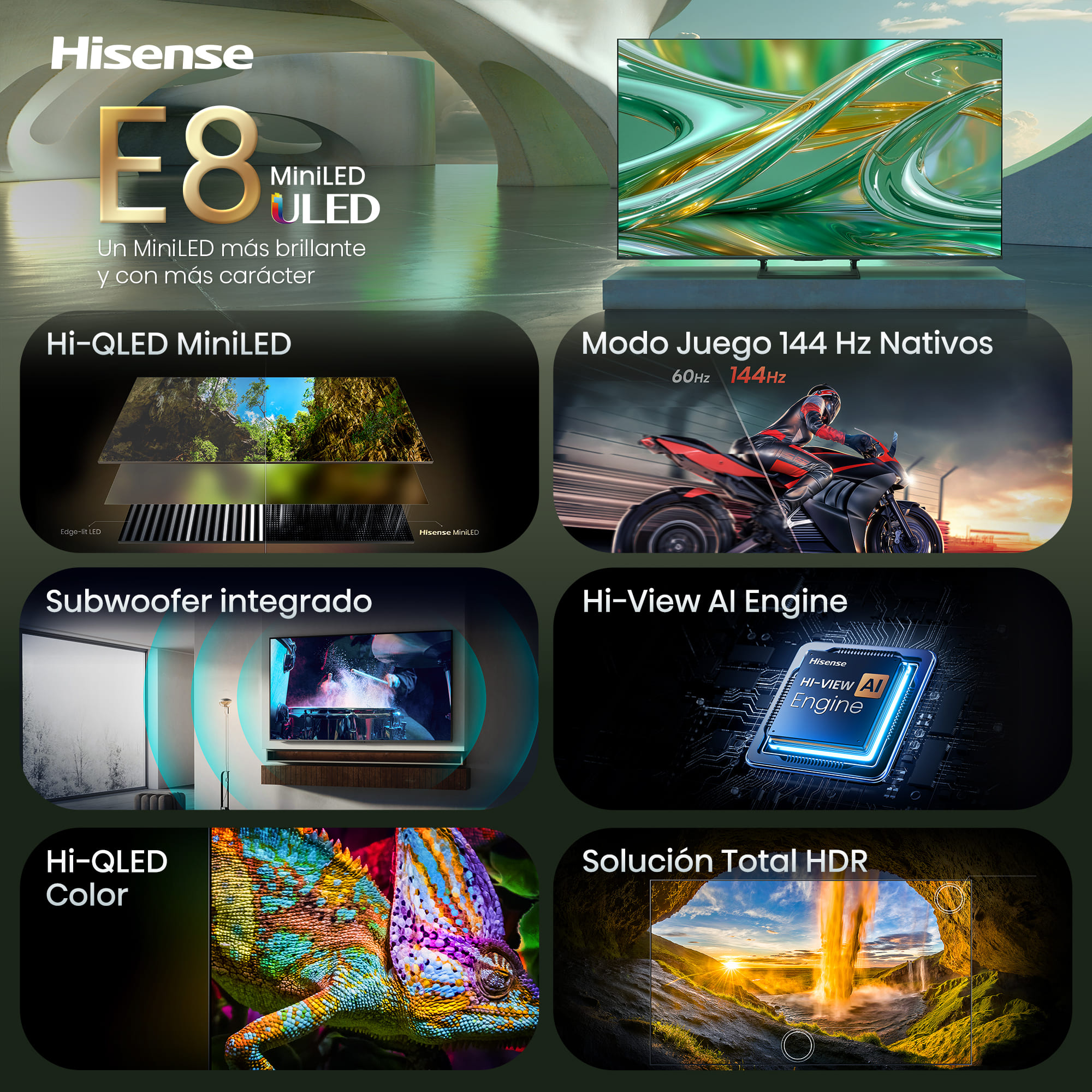 Hisense - Serie E8 MiniLED TV Hisense 55E8S