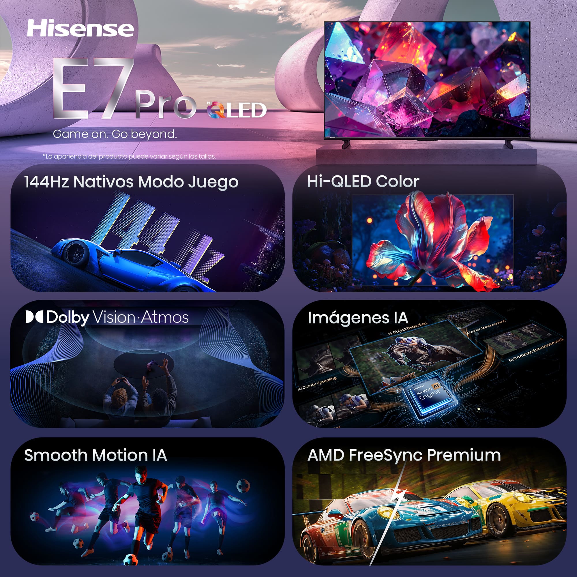 Hisense - Serie E7 PRO QLED Gaming TV Hisense 65E7S PRO