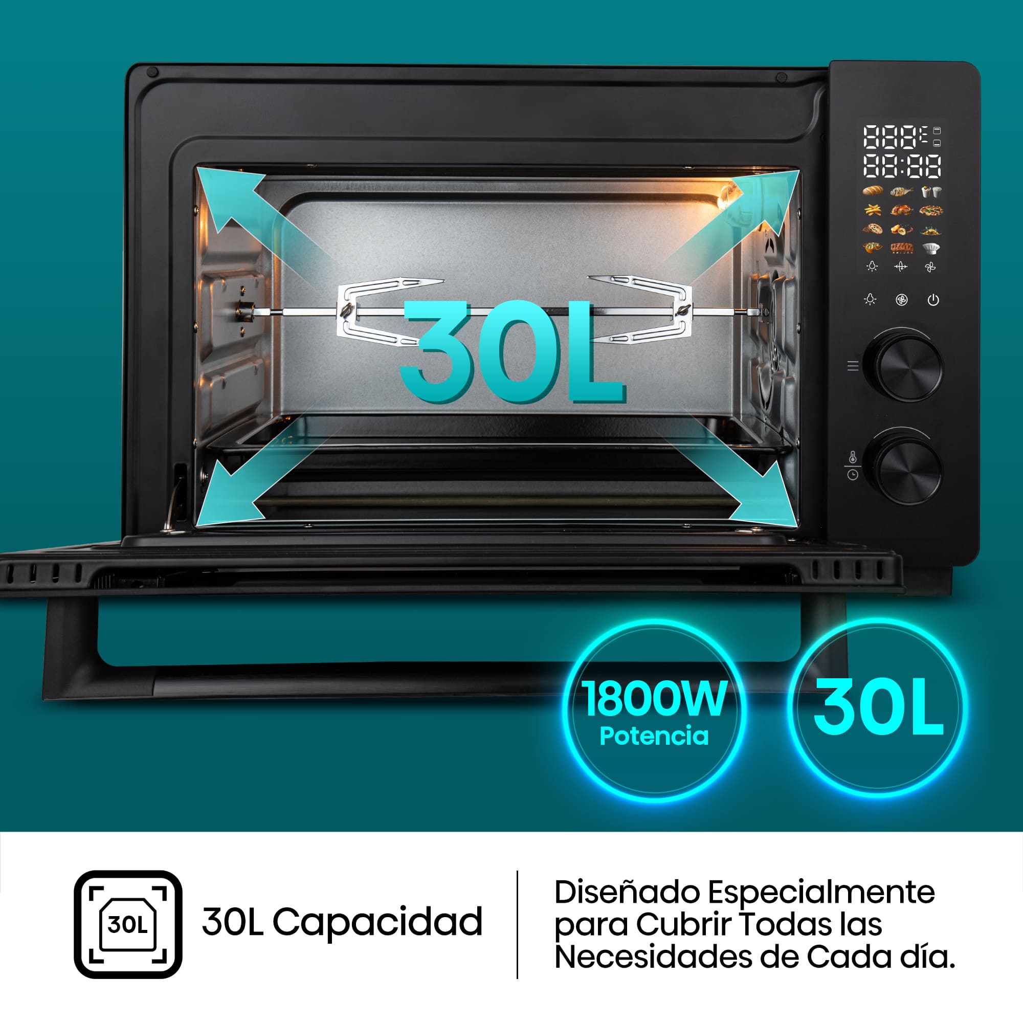 Hisense - Mini Horno Air Fryer Hisense HOM30AF