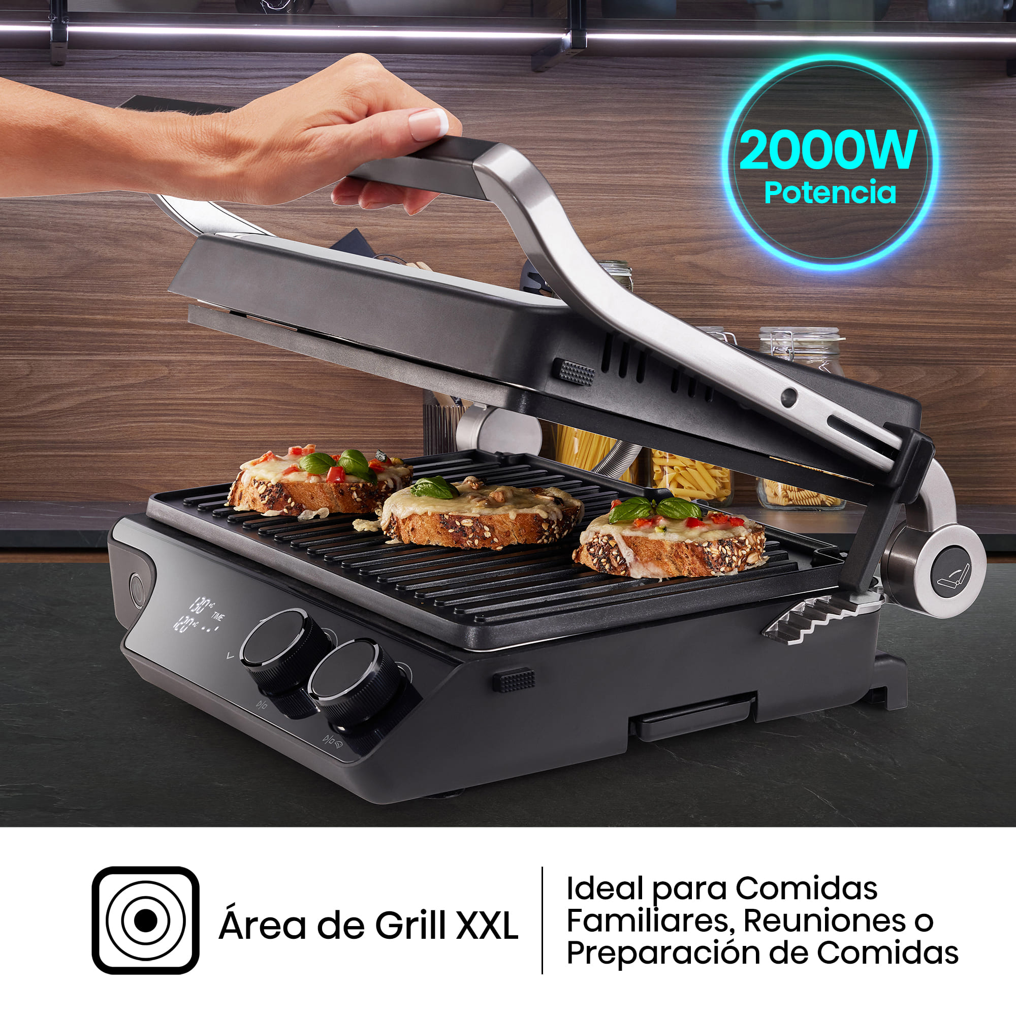 Hisense - Hisense HCG2000XXL Contact Grill XXL 2000 W