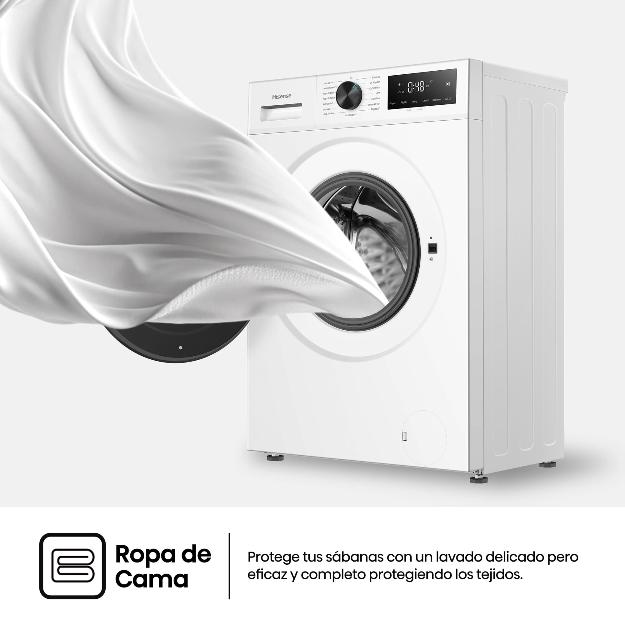 Hisense - WF1I7022BWJ – Lavadora De Libre Instalación, Clase A, 7 Kg, 1200 rpm, Blanco