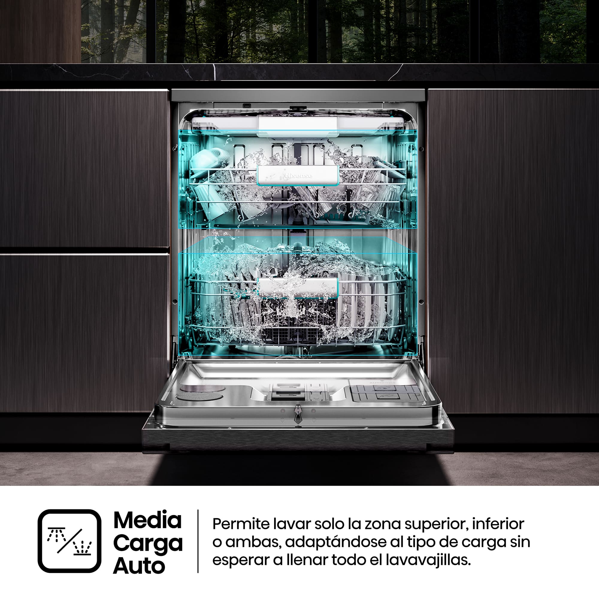 Hisense - HS693A90ADBX – Lavavajillas 60Cm De Libre Instalación, Clase A, Capacidad 16 Serv., Color Inox