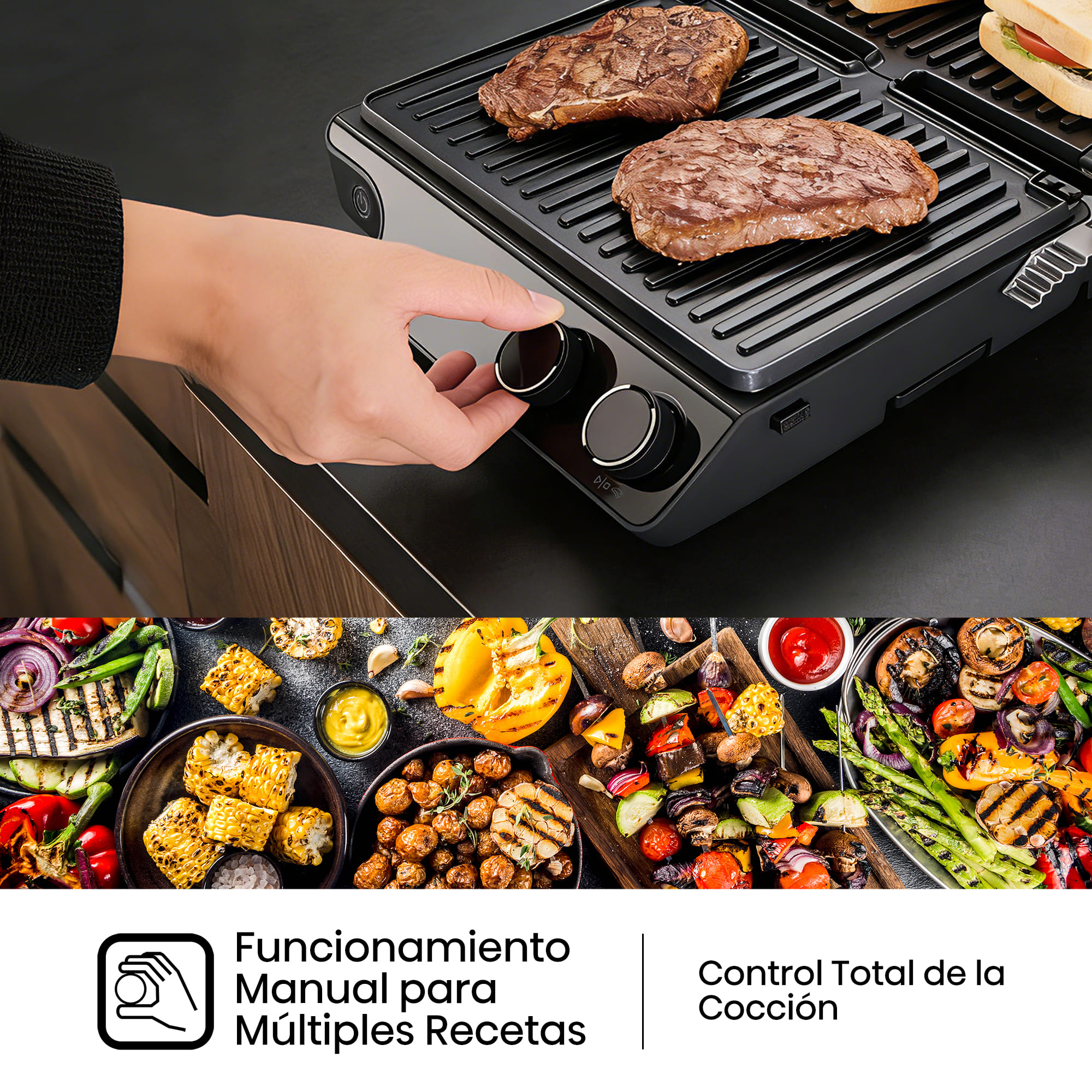 Hisense - Hisense HCG2000XXL Contact Grill XXL 2000 W