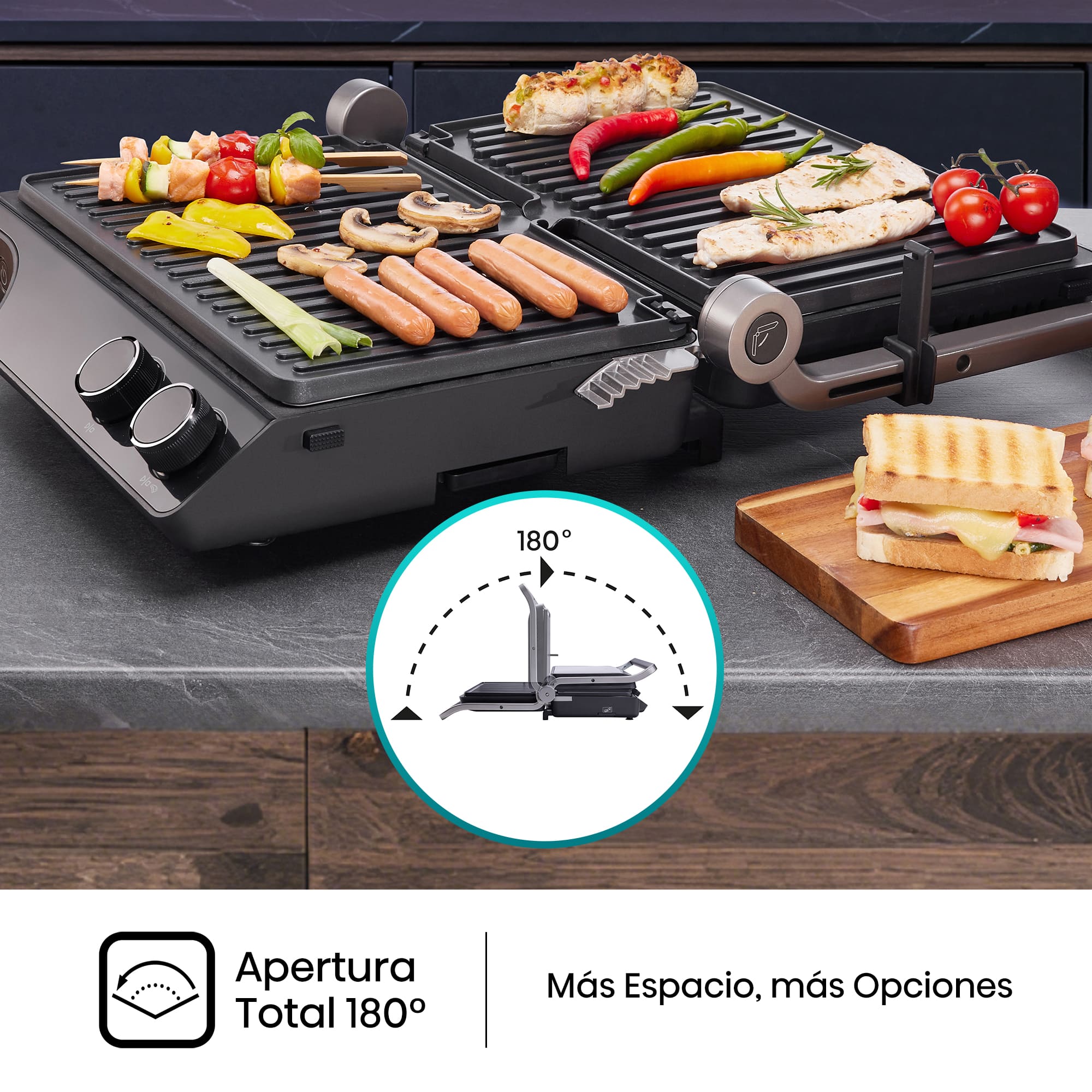 Hisense - Hisense HCG2000XXL Contact Grill XXL 2000 W