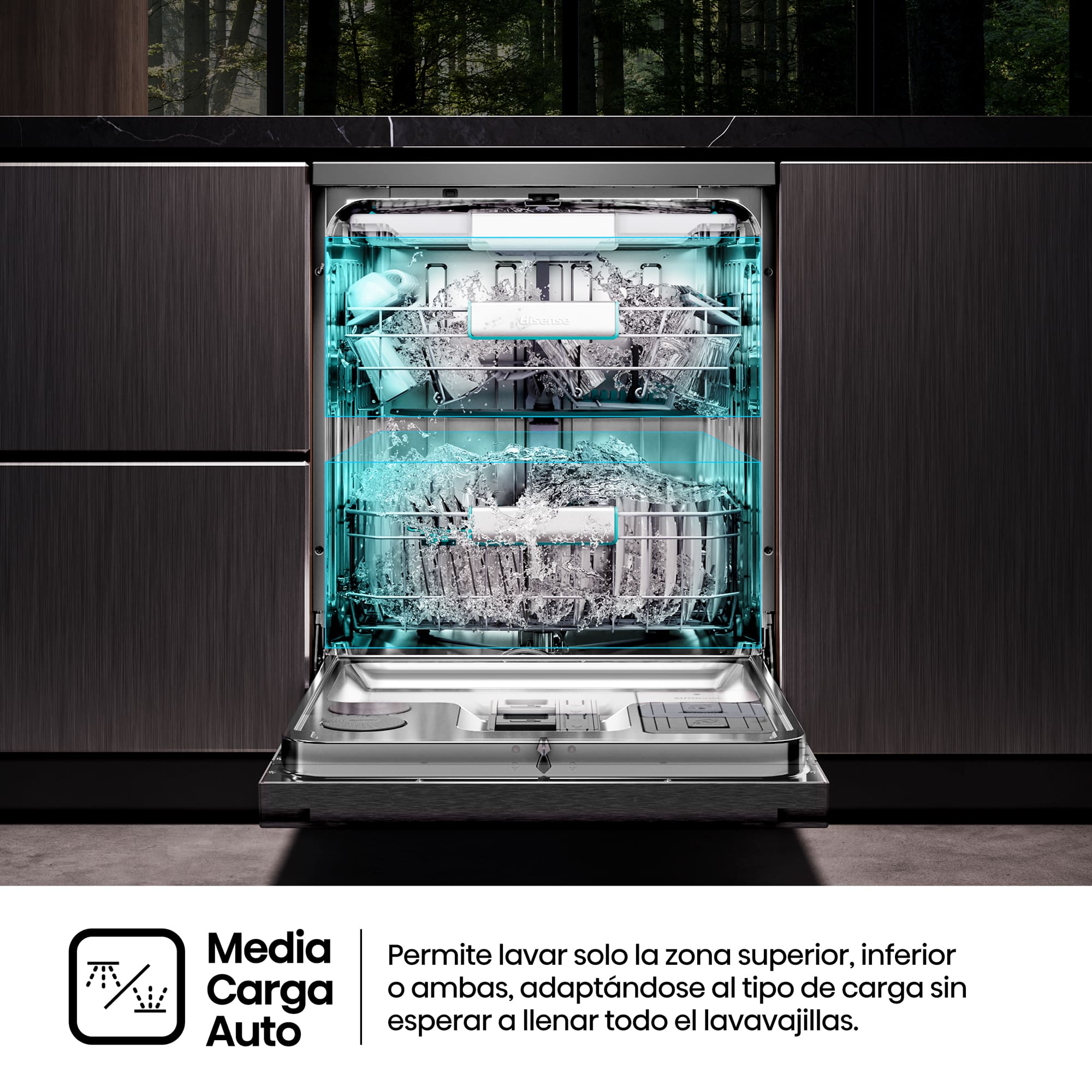 Hisense - HS693A90ADBX – Lavavajillas 60Cm De Libre Instalación, Clase A, Capacidad 16 Serv., Color Inox