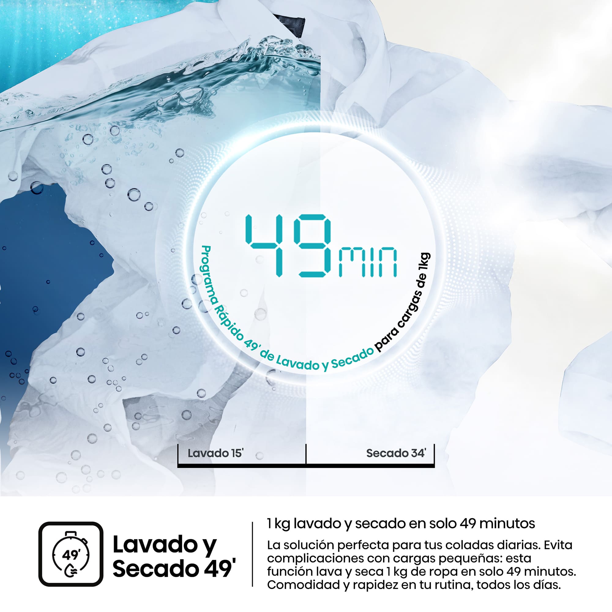 Hisense - WD5I1245BBRH – Lavasecadora De Libre Instalación Kitchen Fit, Clase A, 12 kg/8 kg, 1400 rpm, Color Negro