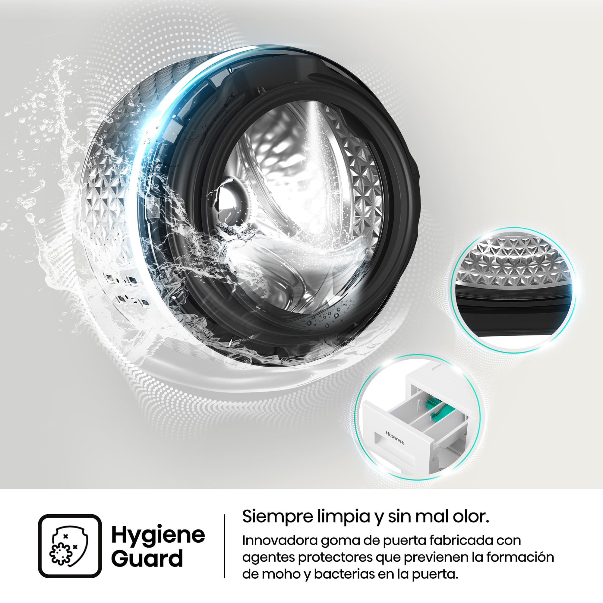 Hisense - WF1I7022BWJ – Lavadora De Libre Instalación, Clase A, 7 Kg, 1200 rpm, Blanco