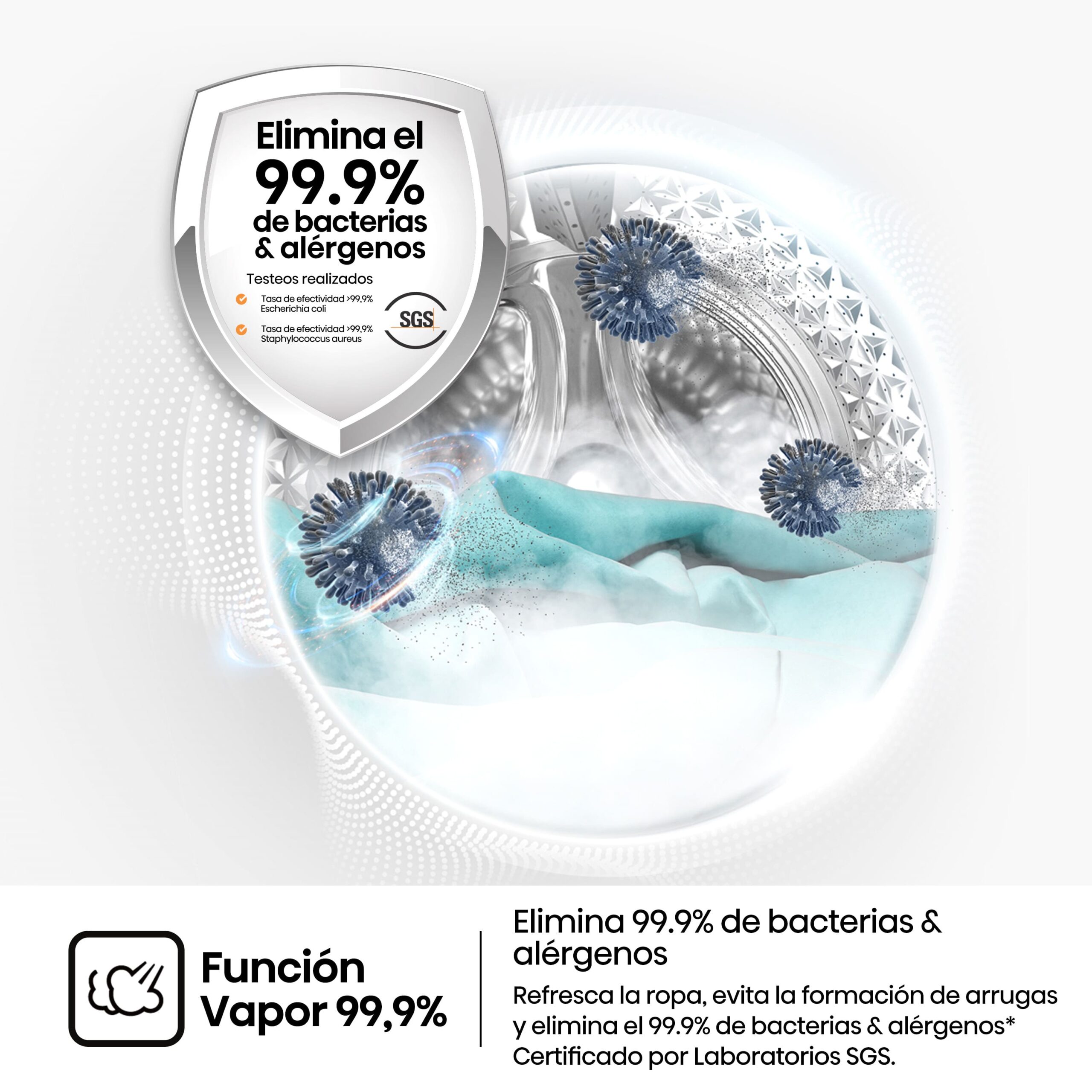 Hisense - WF1I9042BWP2 – Lavadora De Libre Instalación, Clase A, 9 Kg, 1400 rpm, Blanco