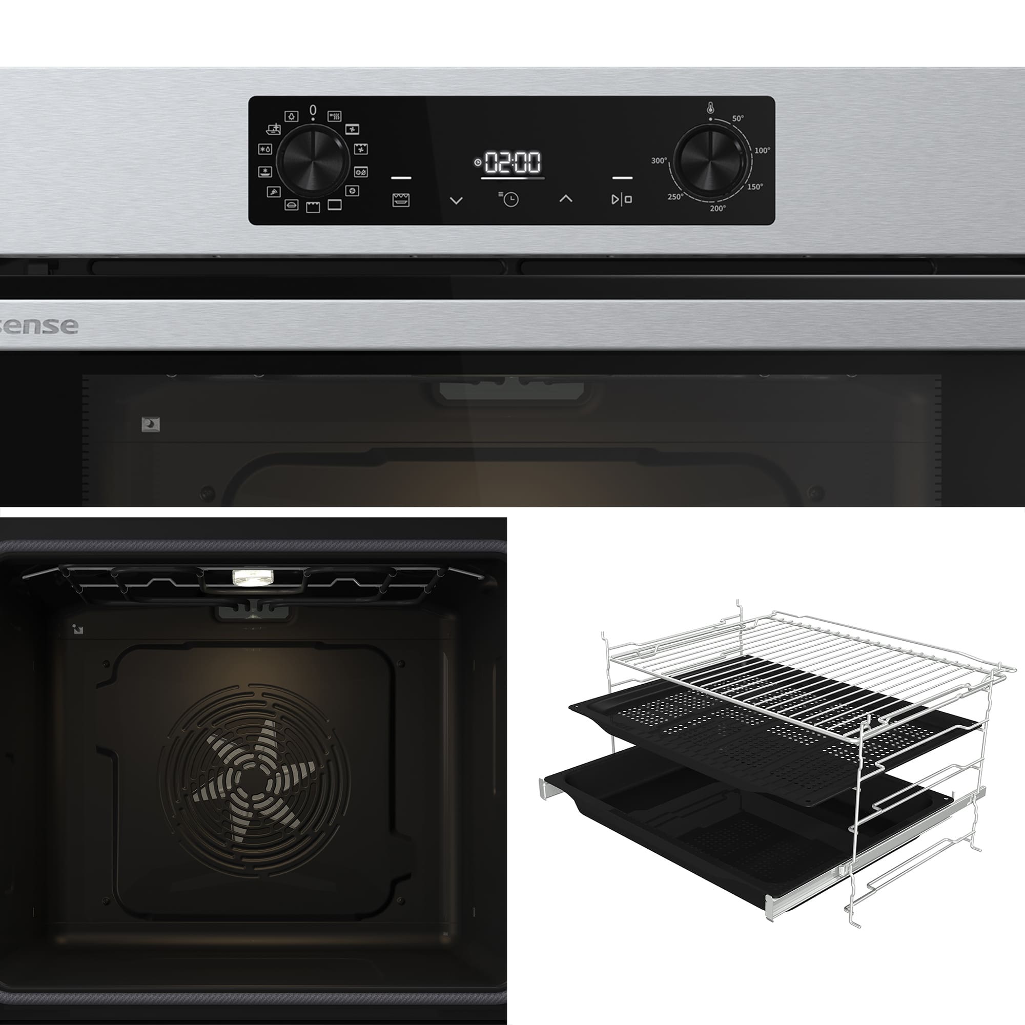 Hisense - BI64223EPX – Horno Pirolítico, Clase A++, Capacidad 78L, Color Inox