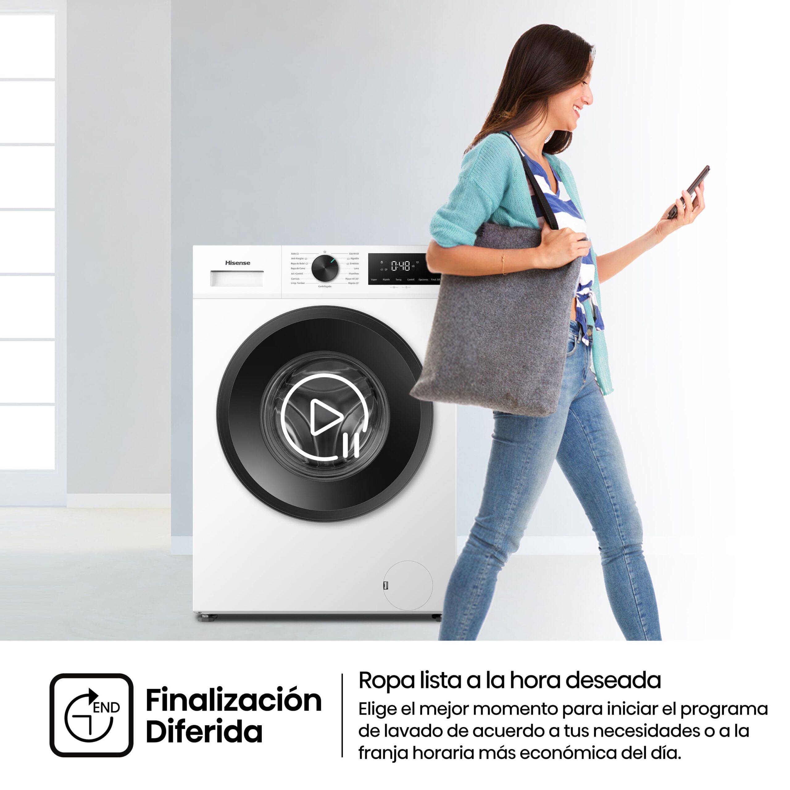 Hisense - WF1I1142BWL – Lavadora De Libre Instalación, A, 11 Kg, 1400 rpm, Color Blanco