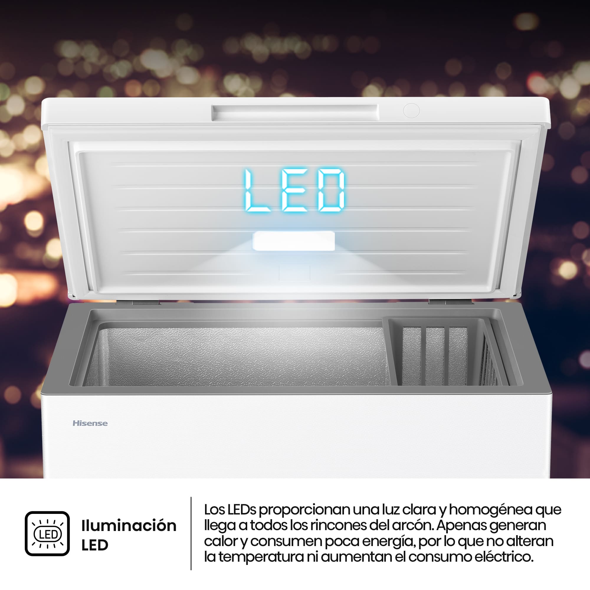 Hisense - FT200N1AWDL – Arcón Congelador, Clase D, Capacidad 198L, Color Blanco