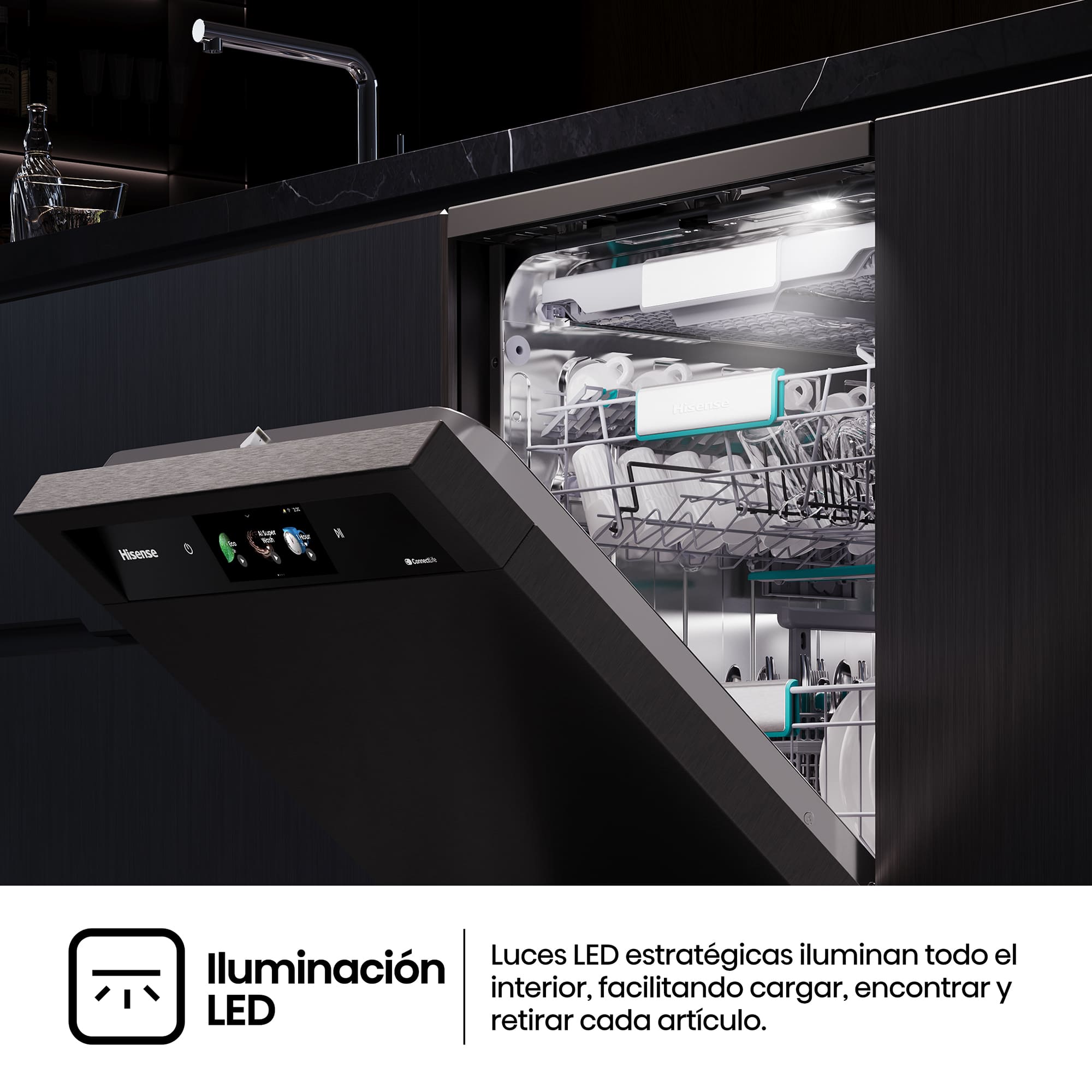 Hisense - HS693A90ADBX – Lavavajillas 60Cm De Libre Instalación, Clase A, Capacidad 16 Serv., Color Inox