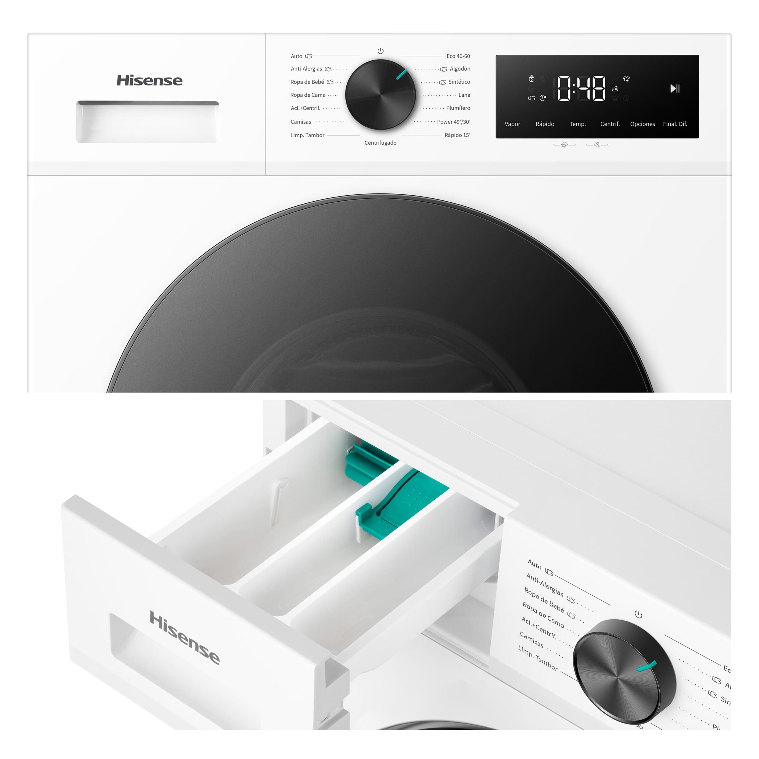 Hisense - WF1I9042BWP2 – Lavadora De Libre Instalación, Clase A, 9 Kg, 1400 rpm, Blanco