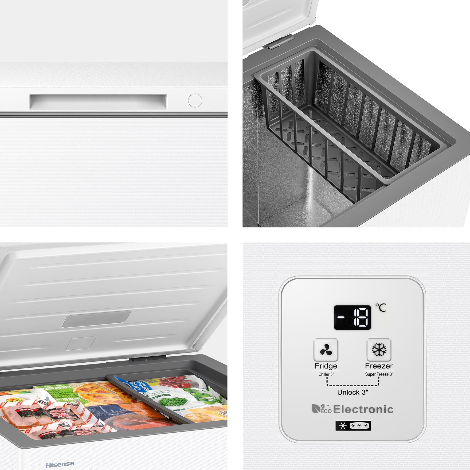 Hisense - FT145N1AWDL – Arcón Congelador, Clase D, Capacidad 141L, Color Blanco