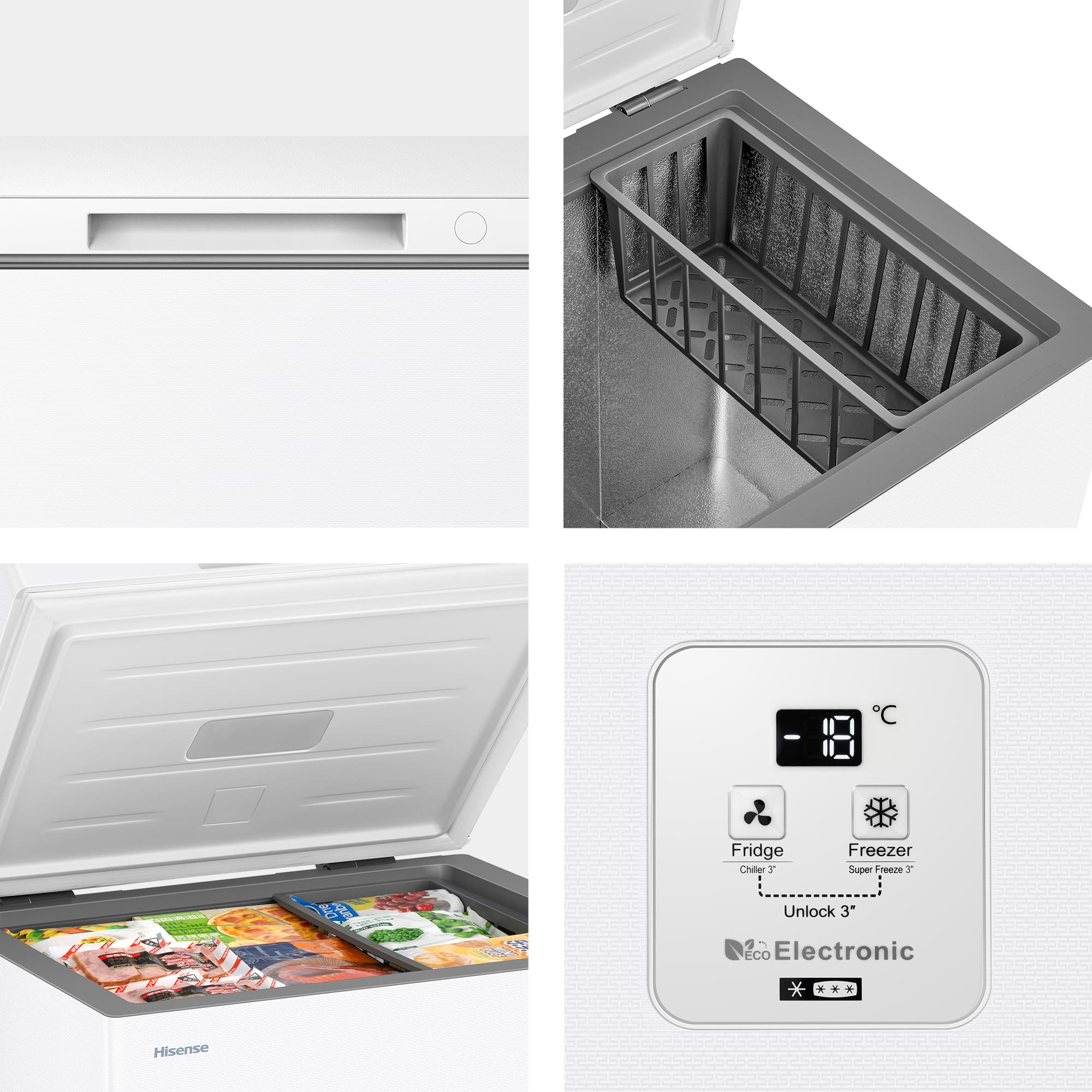 Hisense - FT100N1AWDL – Arcón Congelador, Clase D, Capacidad 97L, Color Blanco