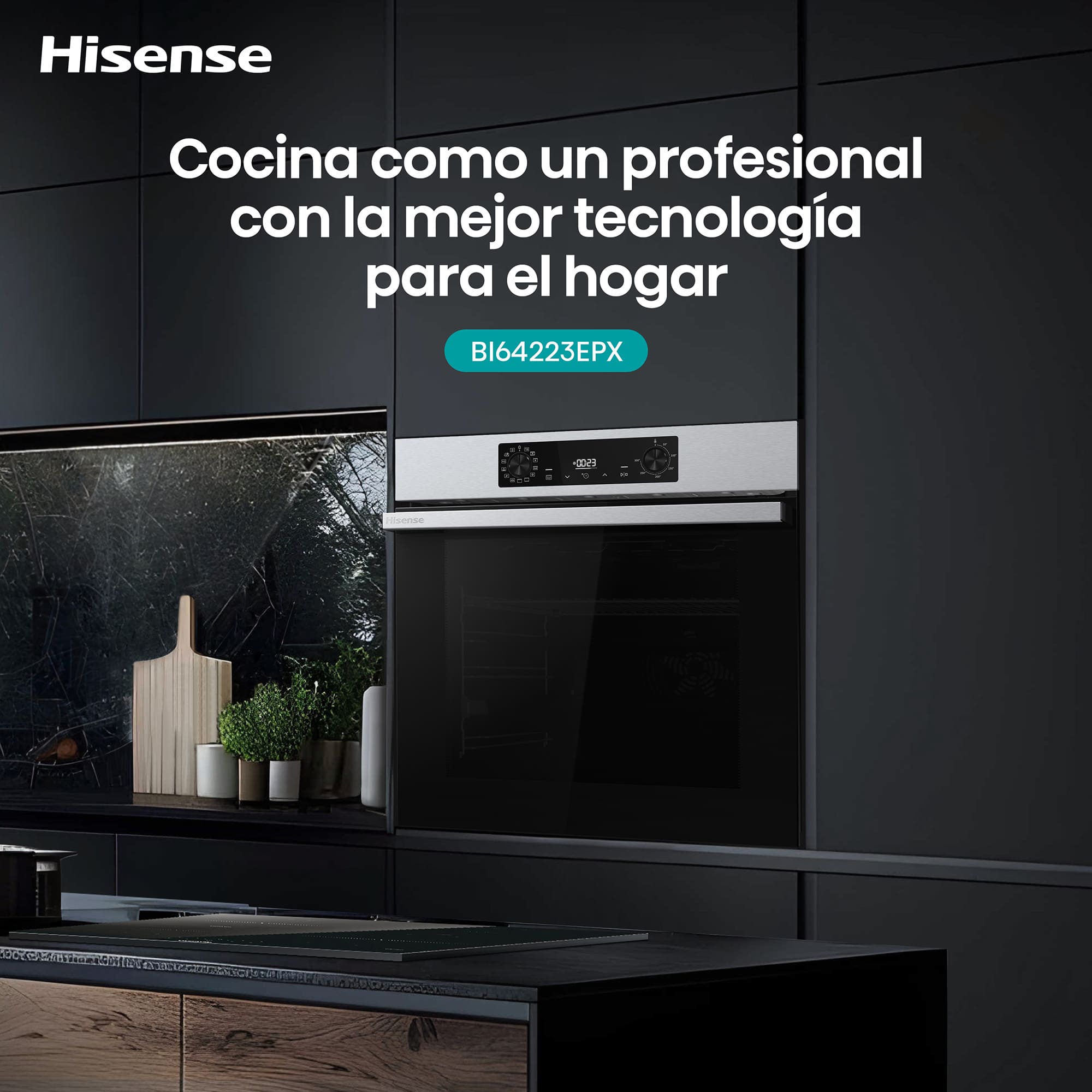 Hisense - BI64223EPX – Horno Pirolítico, Clase A++, Capacidad 78L, Color Inox