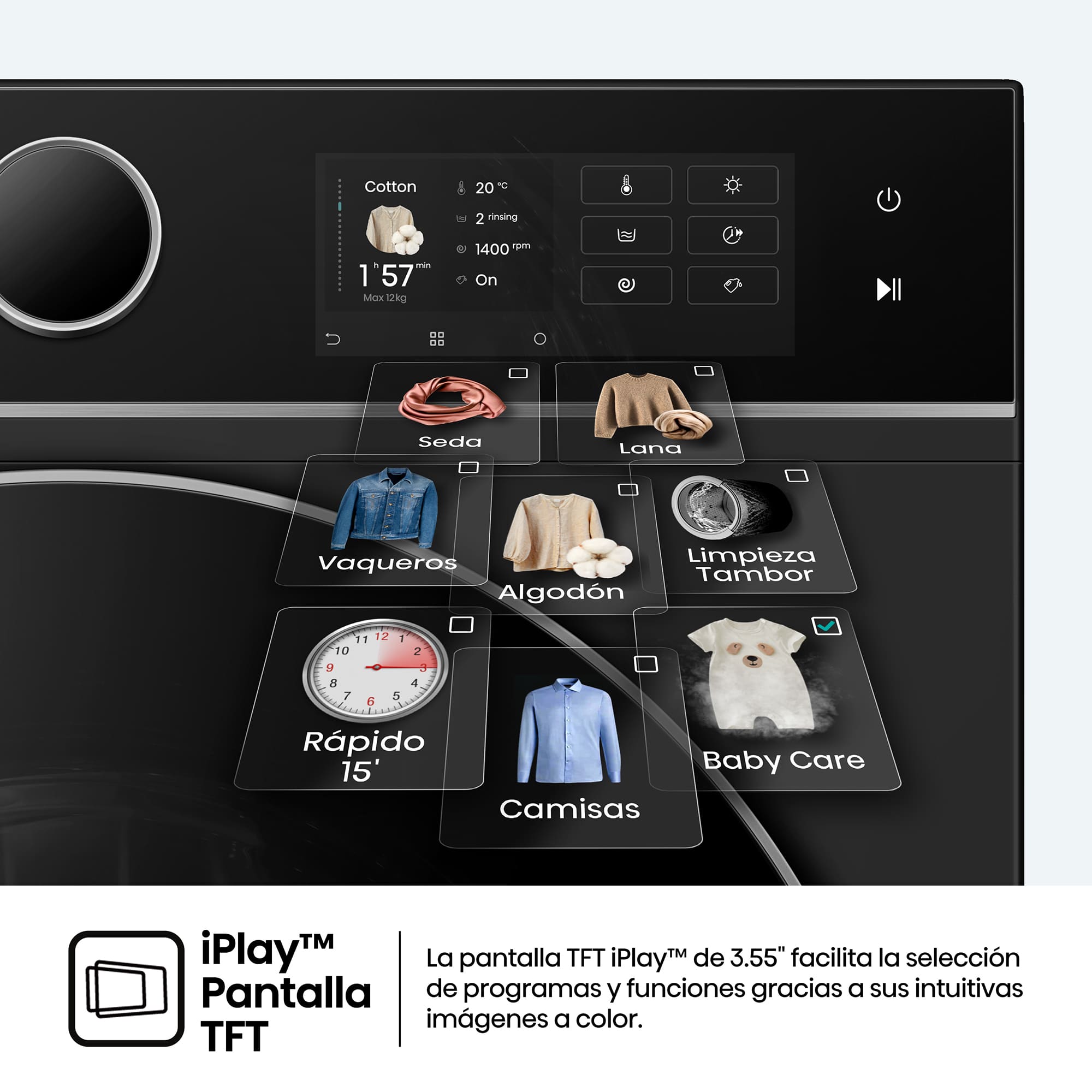 Hisense - WD5I1245BBRH – Lavasecadora De Libre Instalación Kitchen Fit, Clase A, 12 kg/8 kg, 1400 rpm, Color Negro