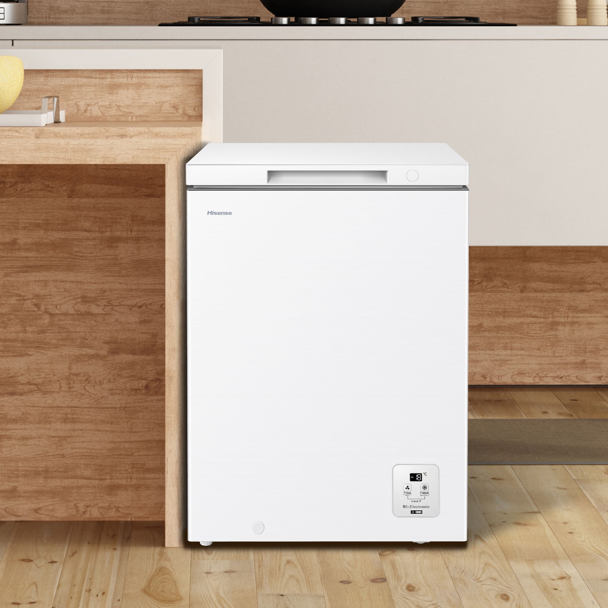 Hisense - FT100N1AWDL – Arcón Congelador, Clase D, Capacidad 97L, Color Blanco