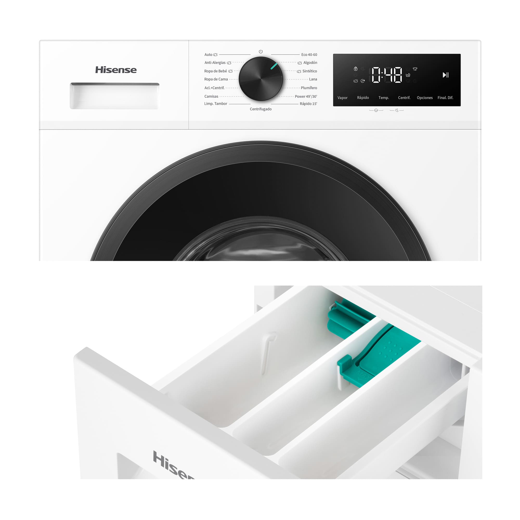 Hisense - WF1I7022BWJ – Lavadora De Libre Instalación, Clase A, 7 Kg, 1200 rpm, Blanco