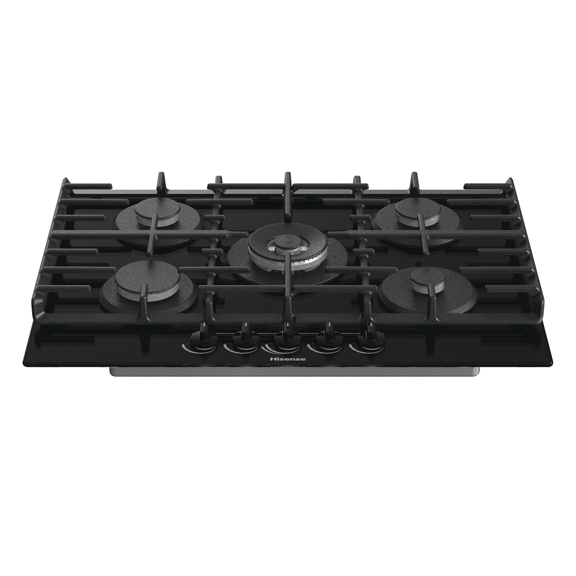 Hisense - GG773B – Placa Gas, 5 Zonas, Potencia 1000W, Color Cristal Negro