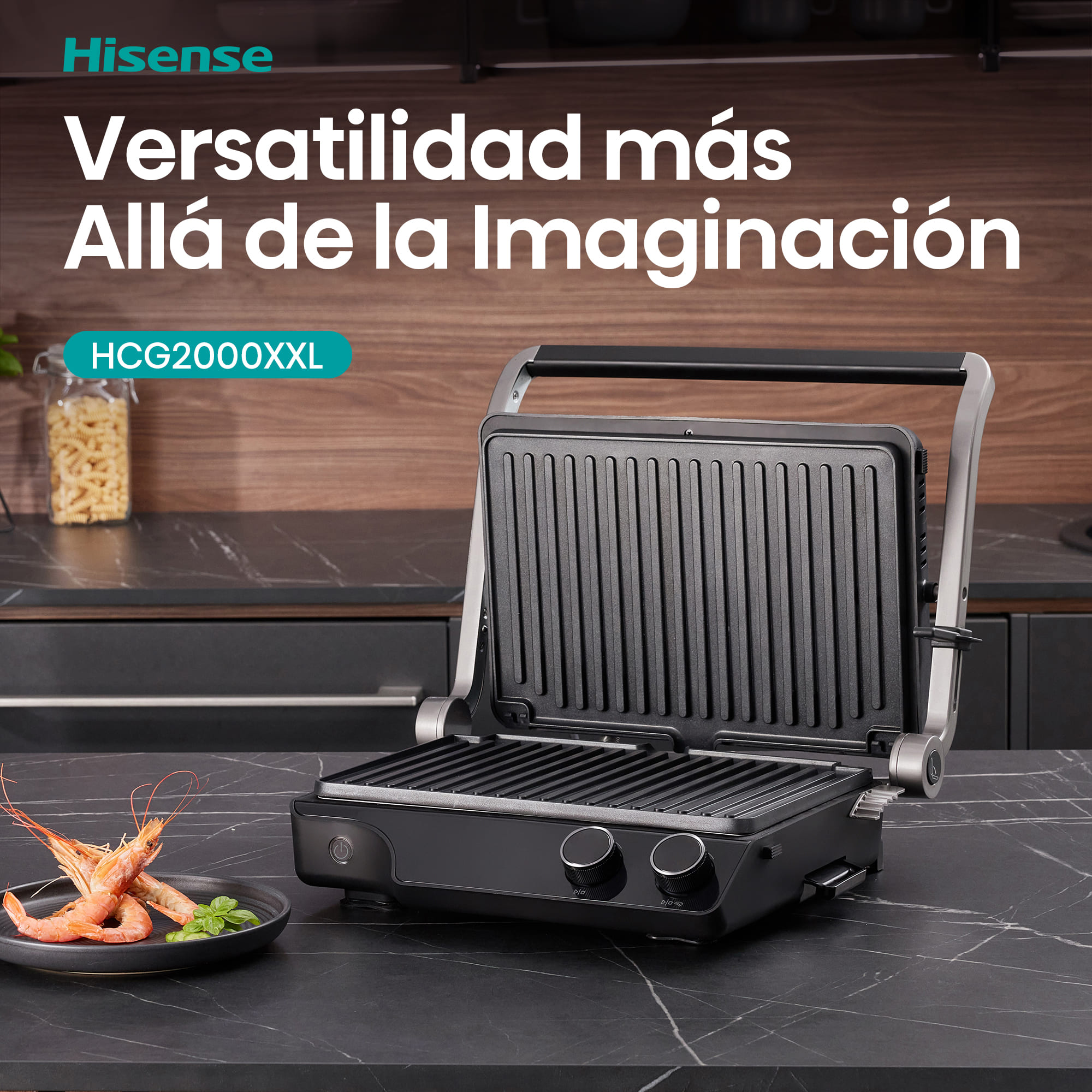 Hisense - Hisense HCG2000XXL Contact Grill XXL 2000 W