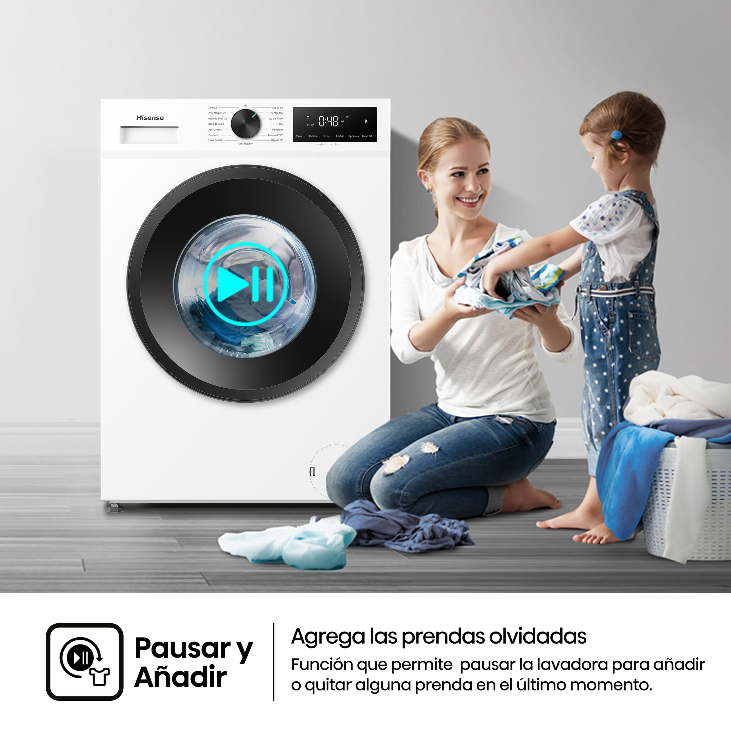 Hisense - WF1I1142BWL – Lavadora De Libre Instalación, A, 11 Kg, 1400 rpm, Color Blanco