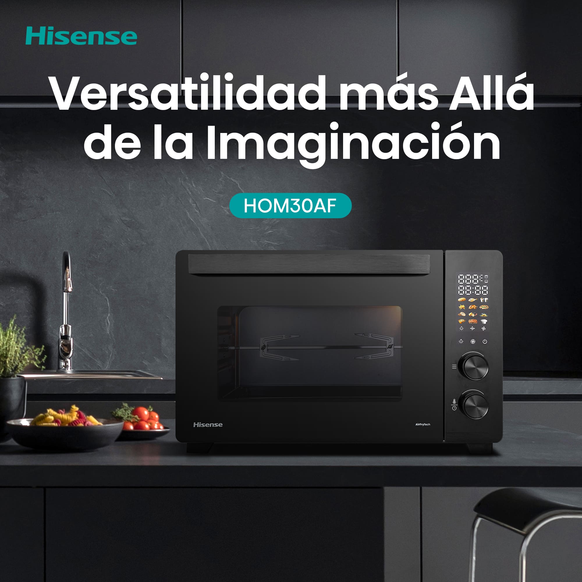 Hisense - Mini Horno Air Fryer Hisense HOM30AF