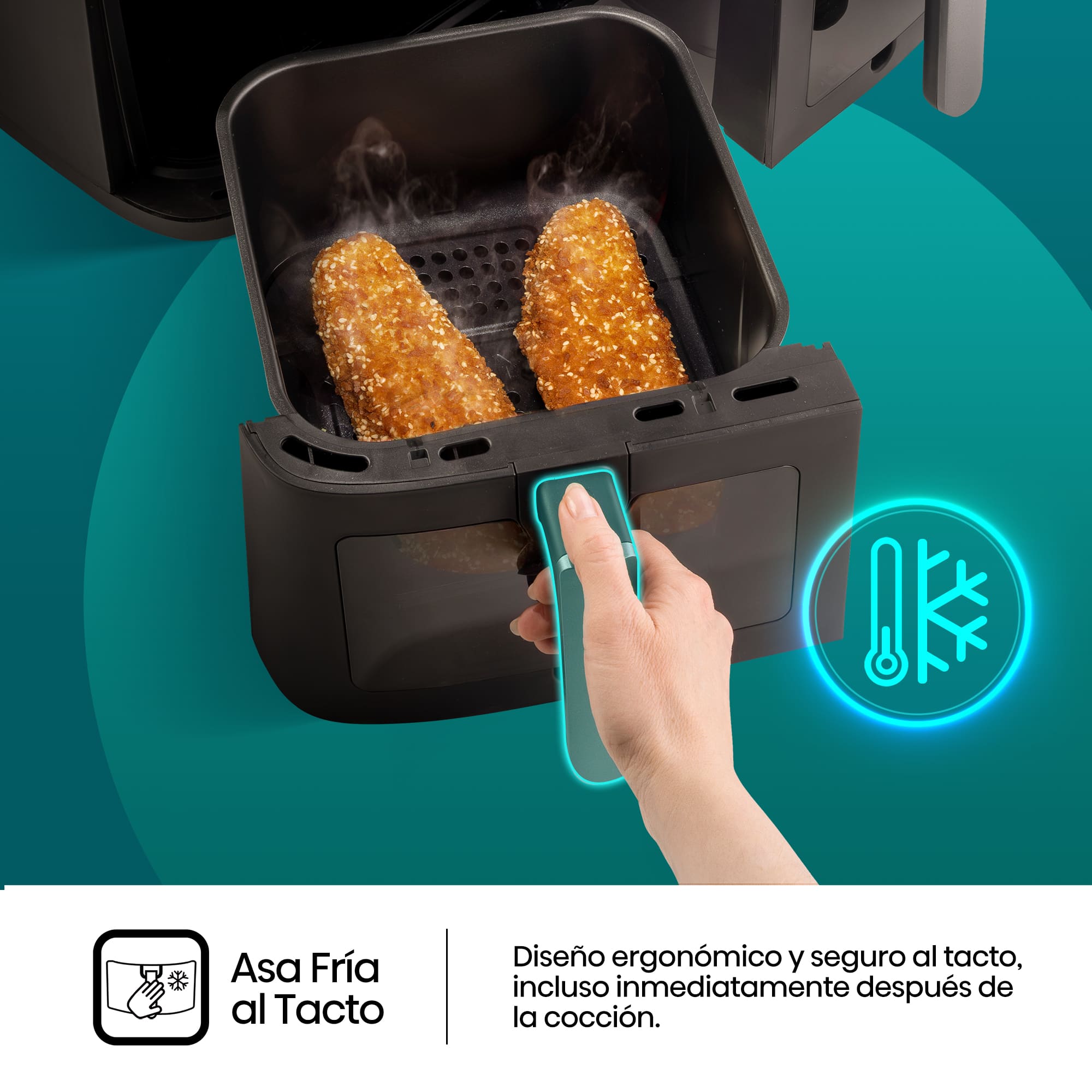 Hisense - Hisense HAF2700DCD Freidora de Aire Doble Cesta 11 L