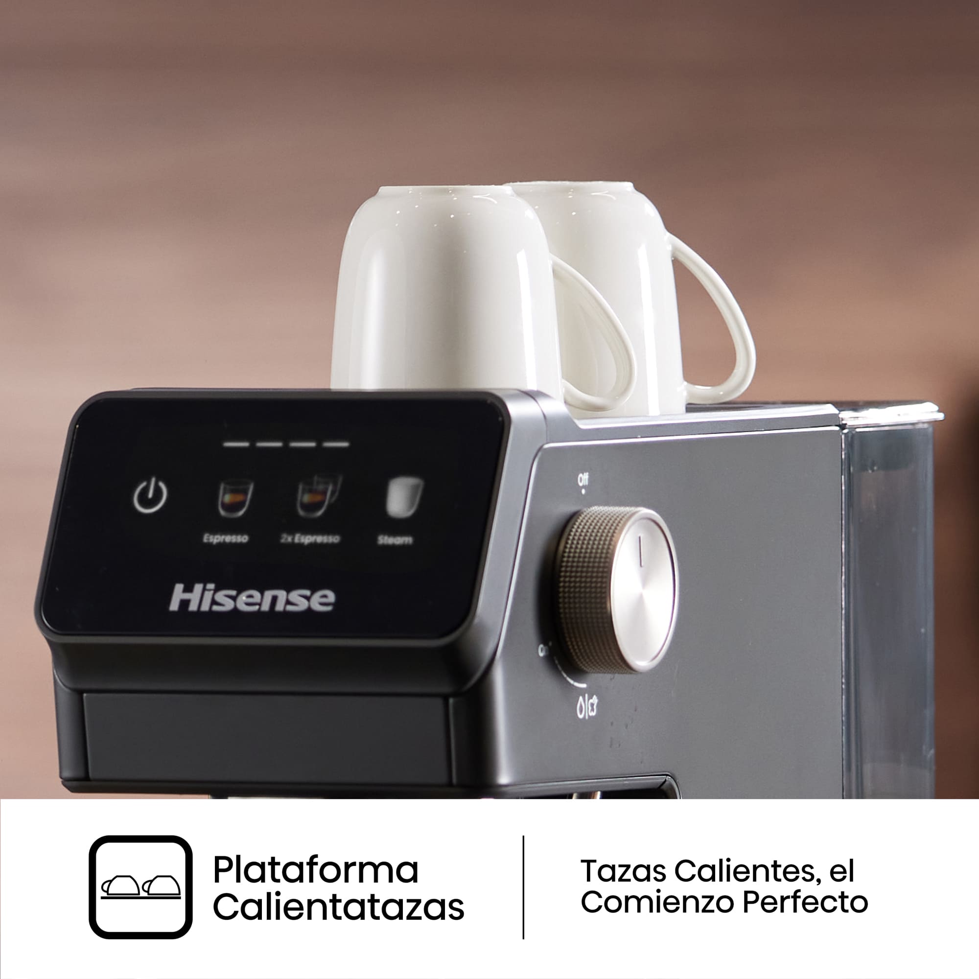 Hisense - Hisense HESCM20LP Cafetera Espresso 20 Bar con PID