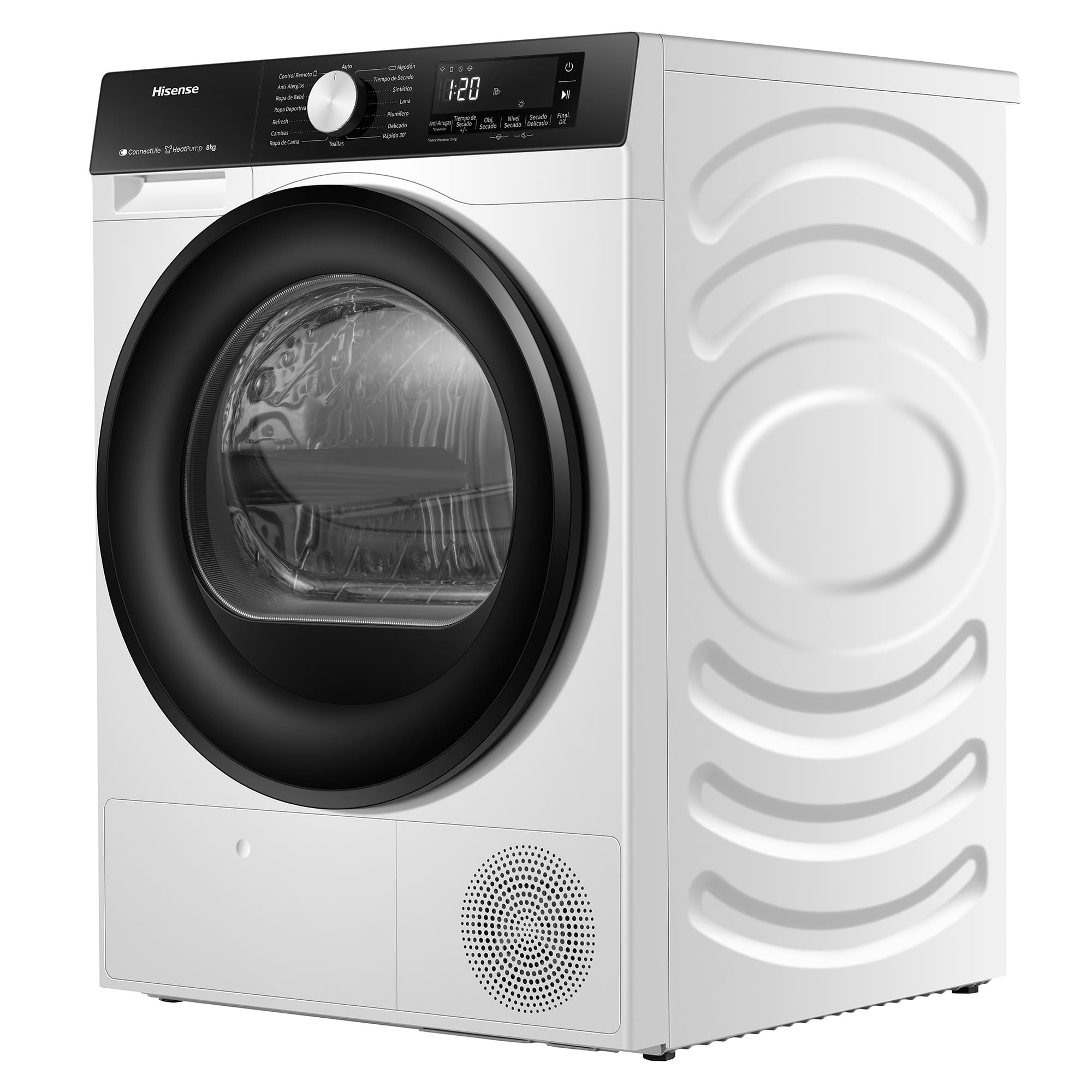 Hisense - DH3S802BW2 – Secadora De Libre Instalación, Clase D, Capacidad 8Kg, Color Blanco