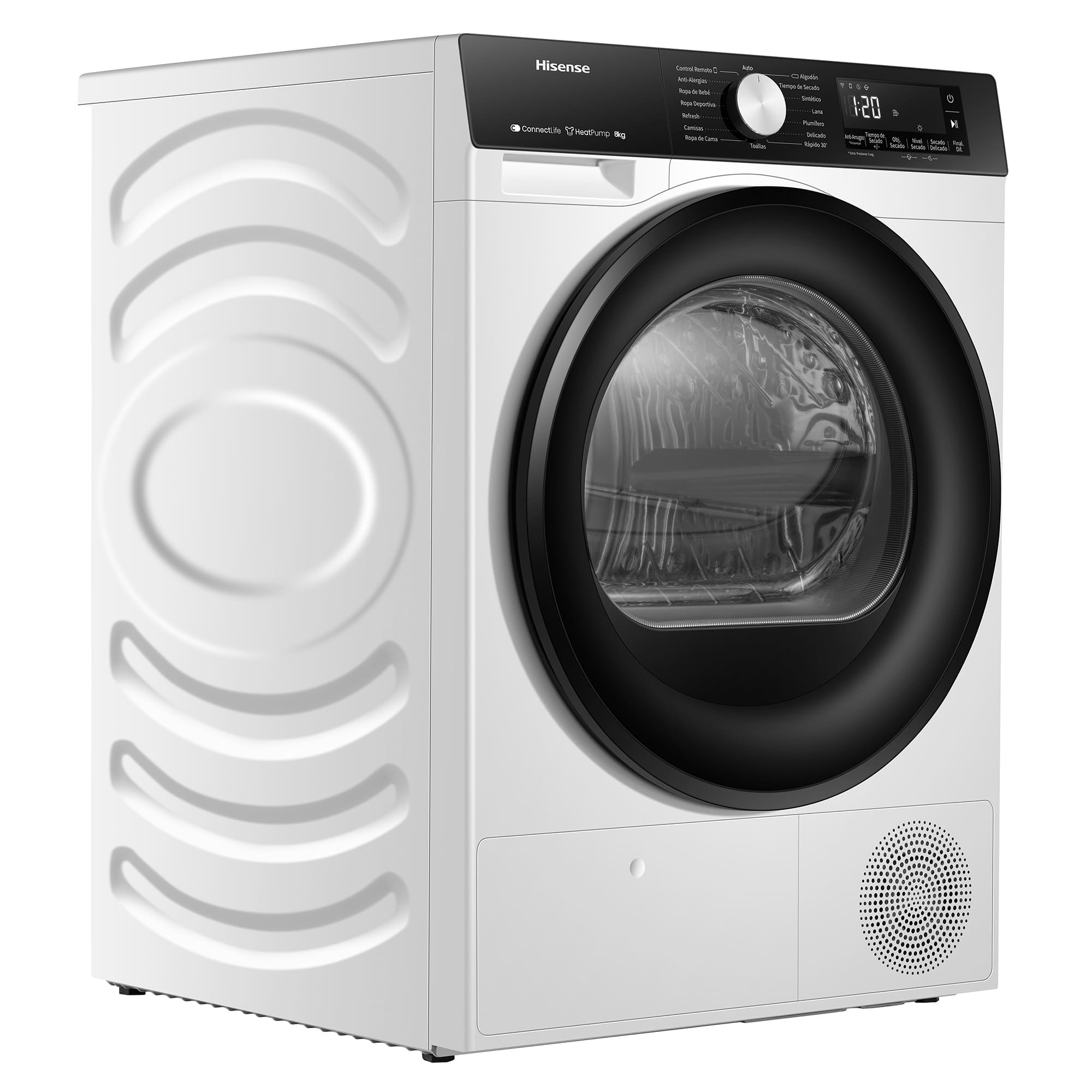 Hisense - DH3S802BW2 – Secadora De Libre Instalación, Clase D, Capacidad 8Kg, Color Blanco