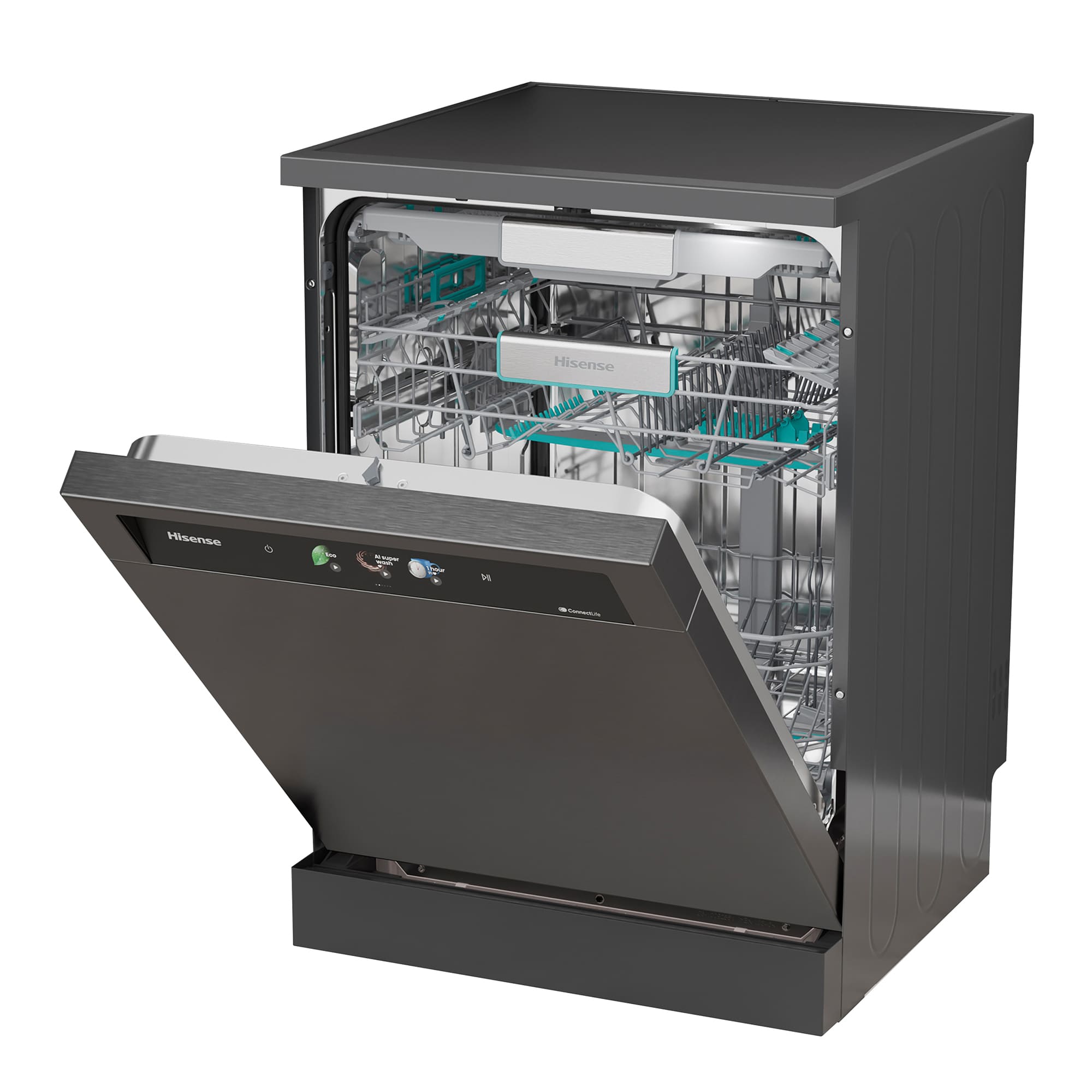 Hisense - HS693A90ADBX – Lavavajillas 60Cm De Libre Instalación, Clase A, Capacidad 16 Serv., Color Inox