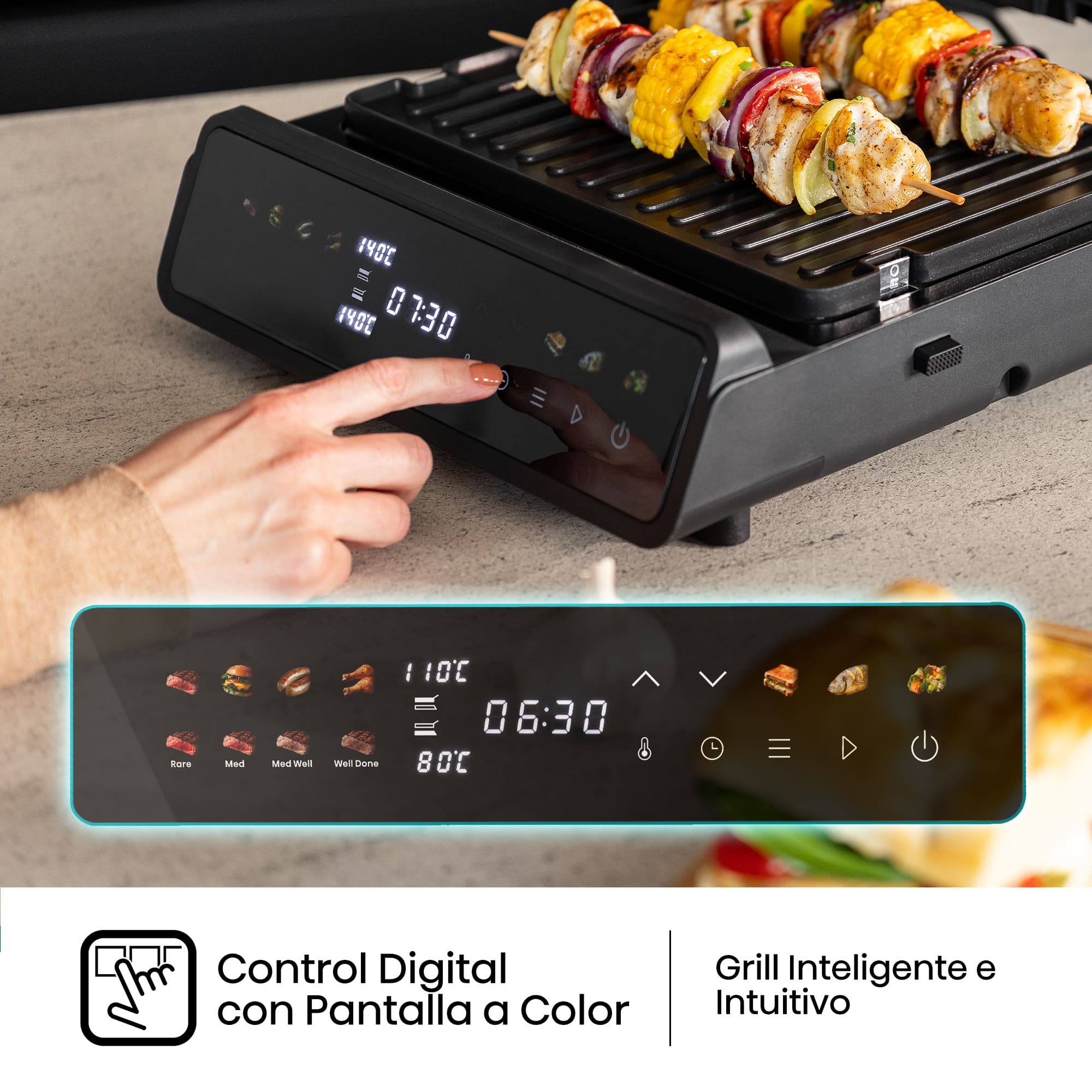 Hisense - Hisense HCG2000D Contact Grill Digital 2000 W