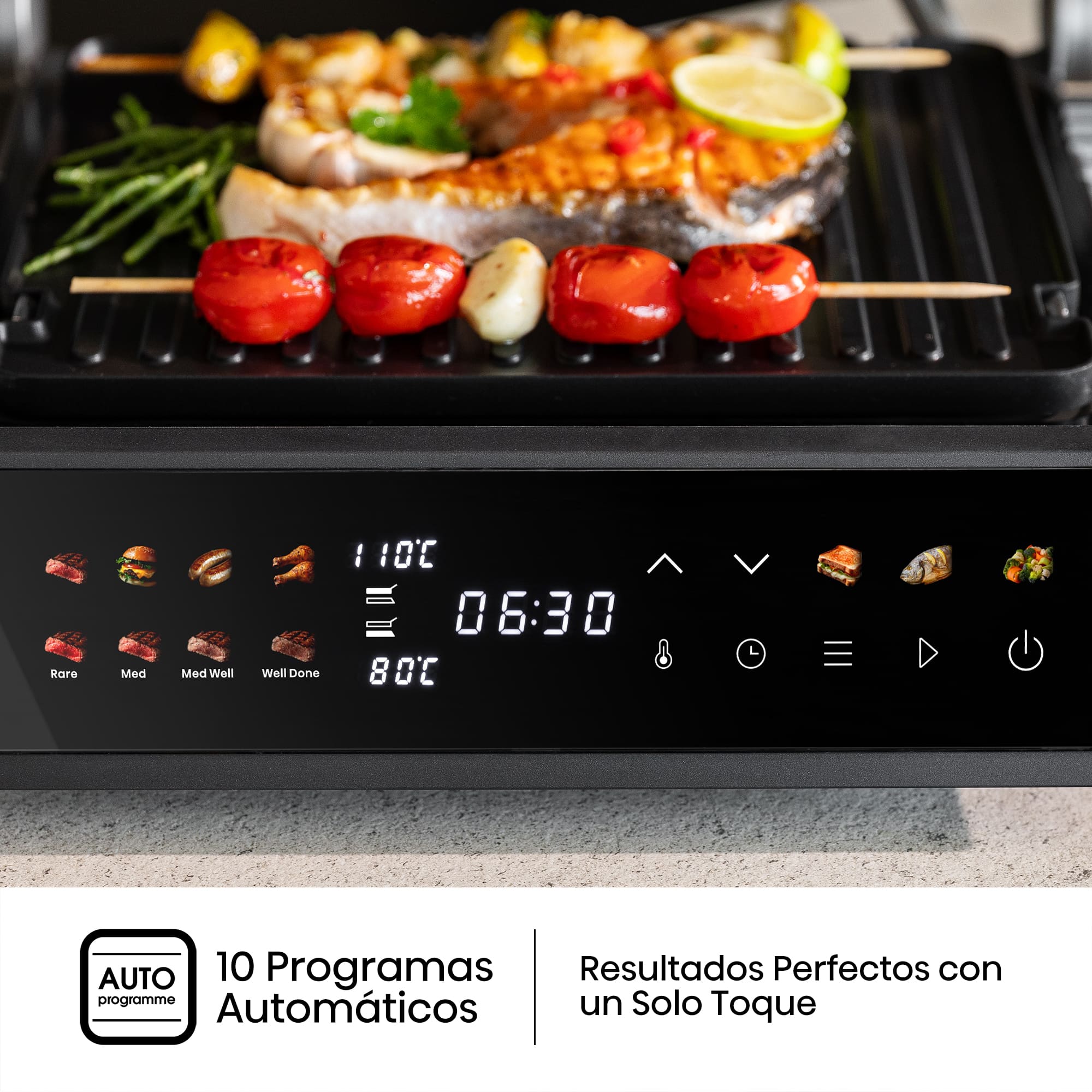 Hisense - Hisense HCG2000D Contact Grill Digital 2000 W