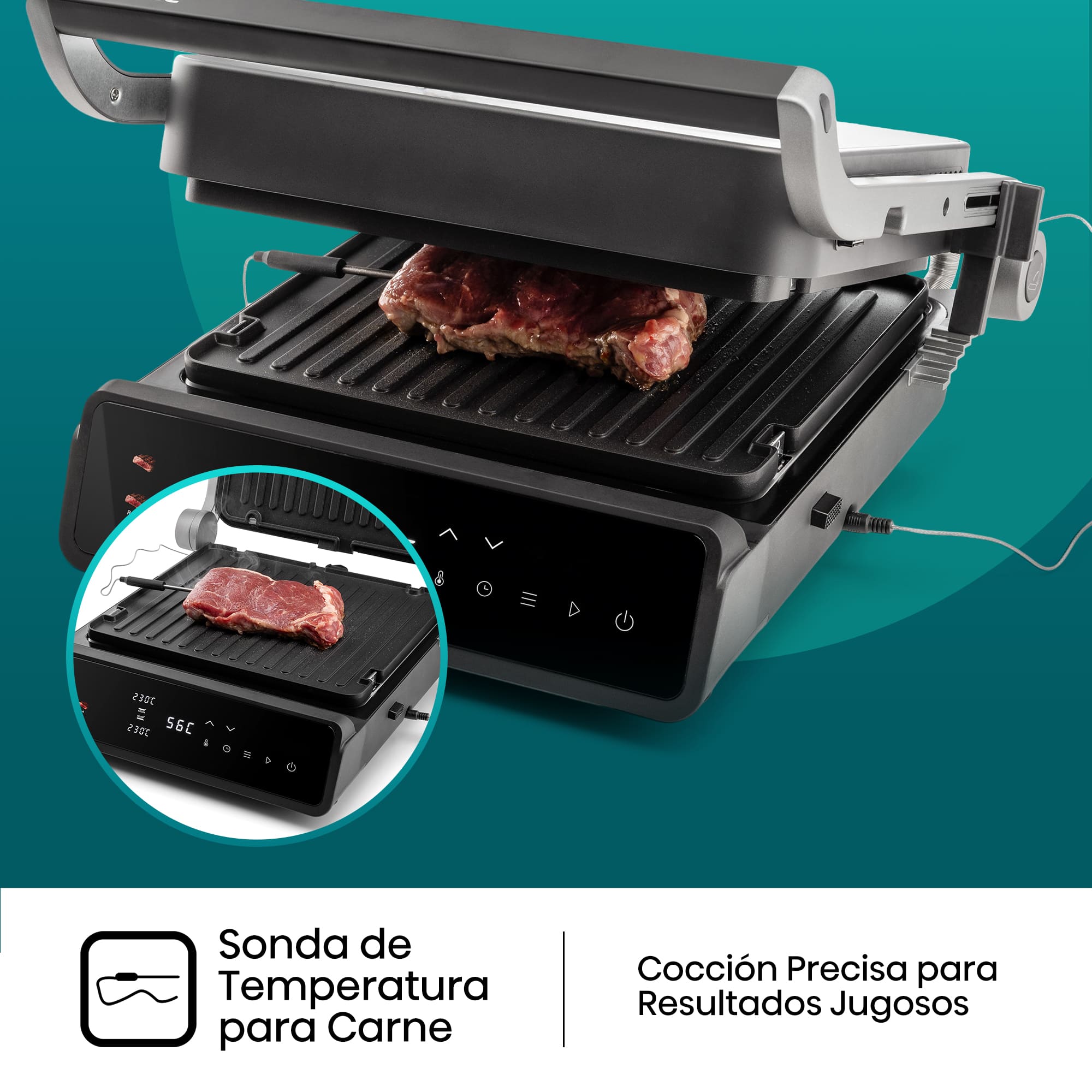 Hisense - Hisense HCG2000D Contact Grill Digital 2000 W